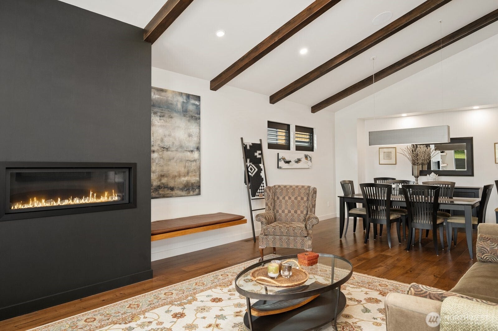Dining room connected to living room