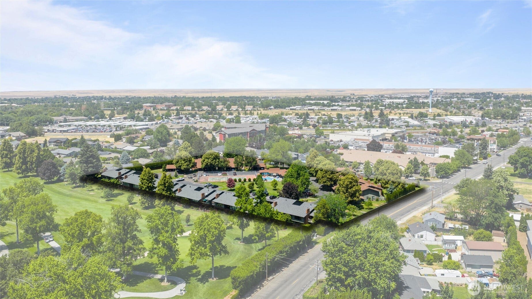 aerial with property outlined