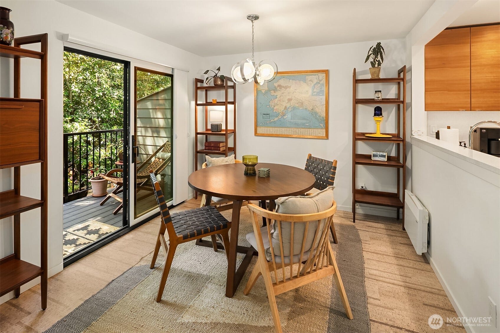 15628 8th Avenue SW, #B, Burien, WA 98166 The dining room opens to a terrific deck that looks out over the lower patio garden and into the serenity of the adjacent greenbelt.