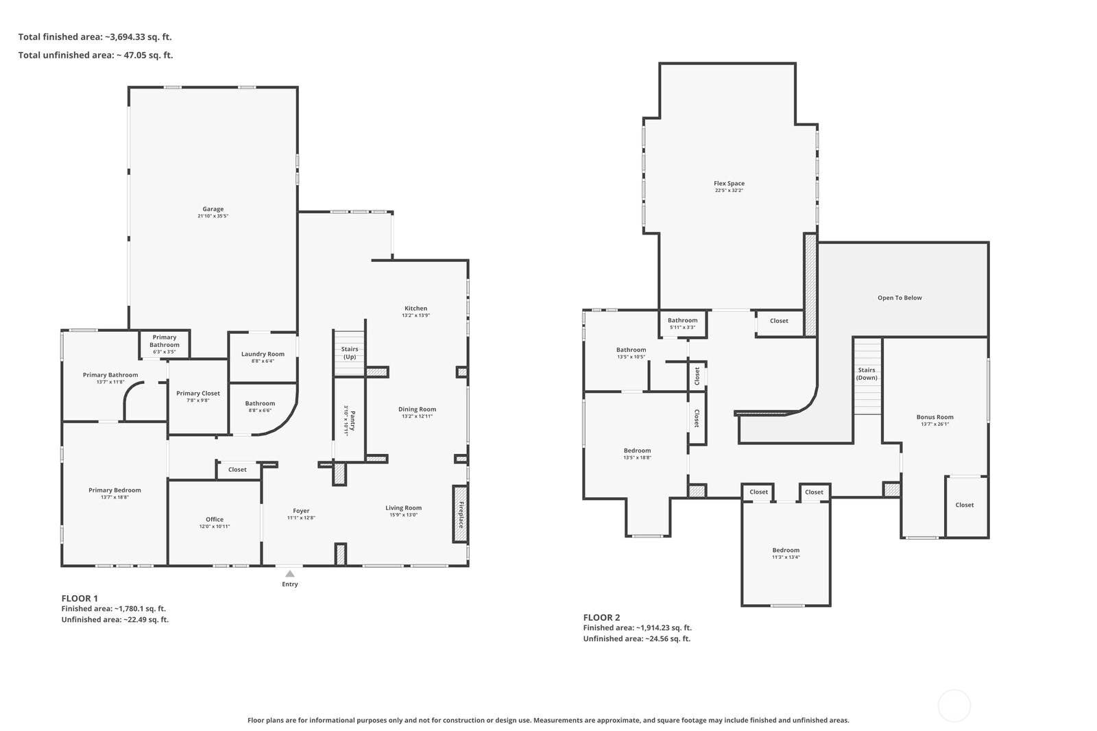 1047 SE Crestlane Drive, College Place, WA 99324 Floor Plan - Main & 2nd Floor