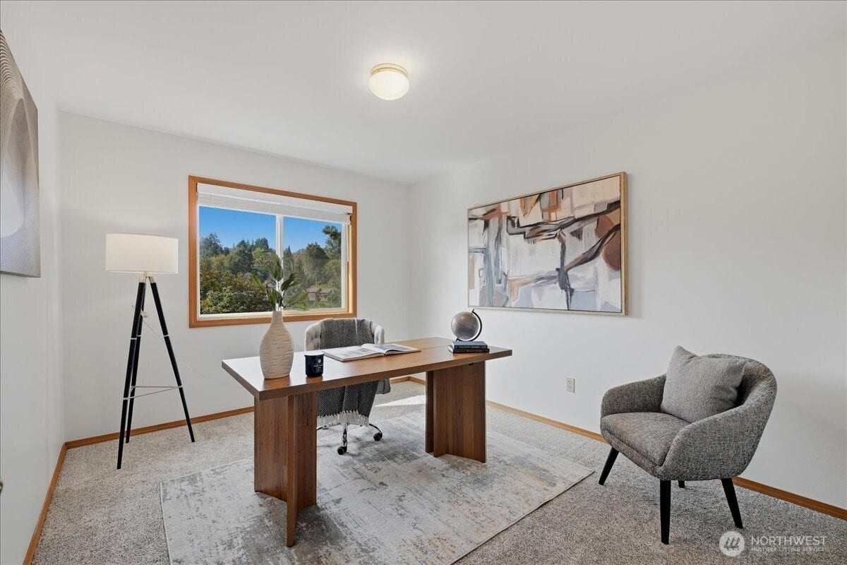13408 SE 85th Street, Newcastle, WA 98059 4th bedroom upstairs is currently staged as an office but is of good size. See floor plan for approximate dimensions.