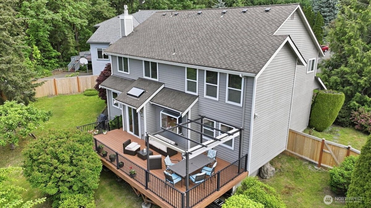 13408 SE 85th Street, Newcastle, WA 98059 View of the backyard with space to garden. Backyard is on the West side of the home.