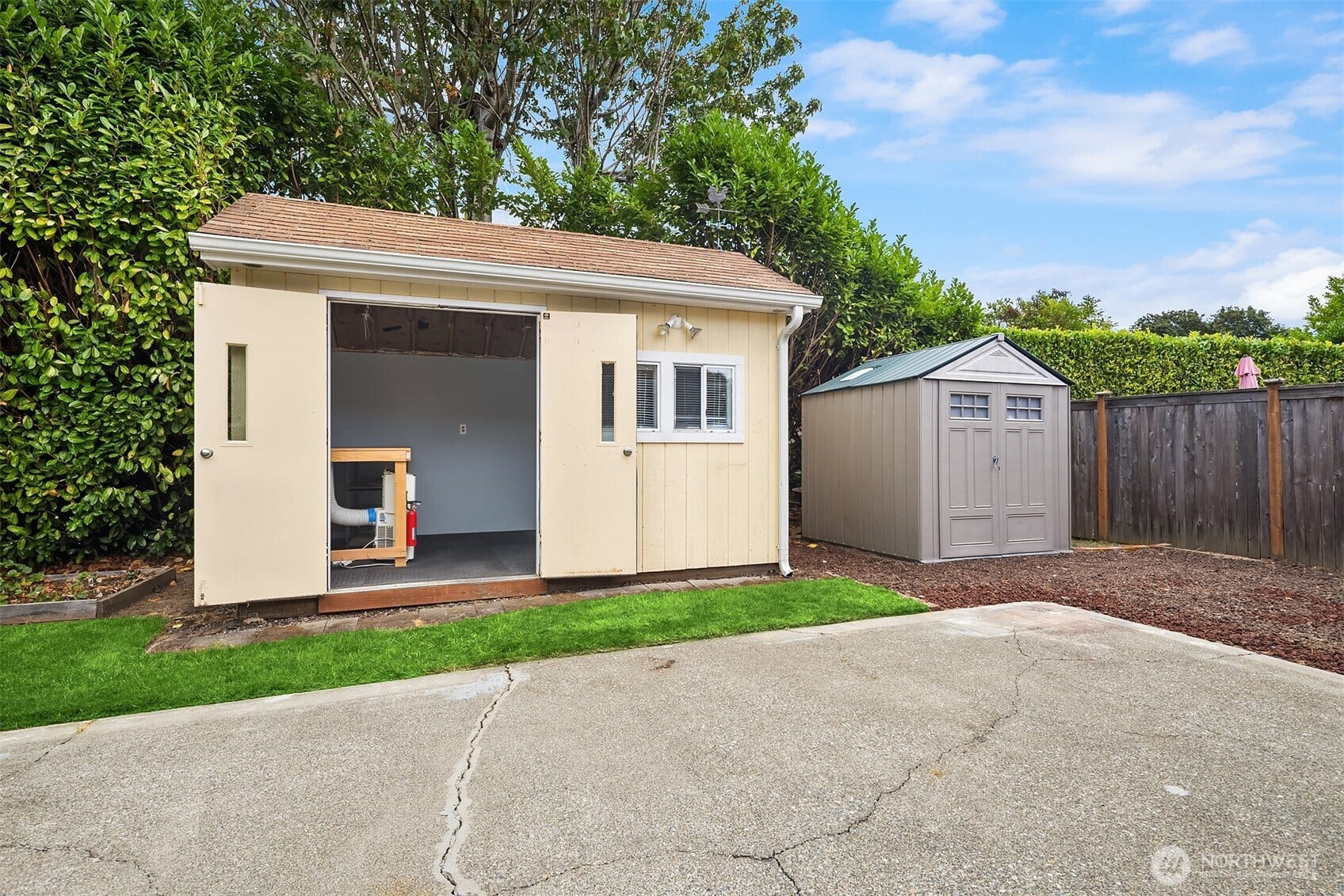 Large enough for office, work-out space, studio or fun backyard cabana.