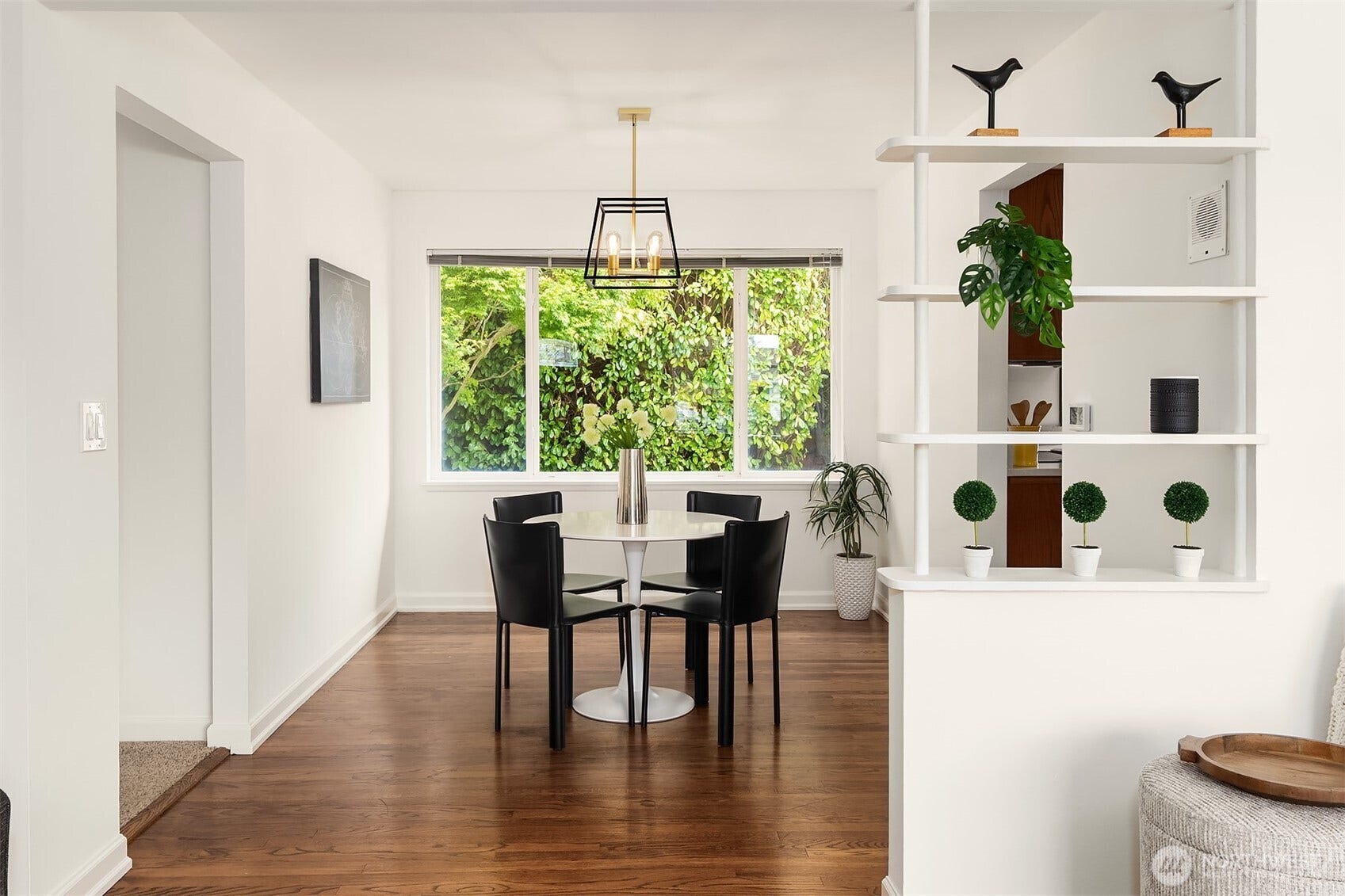 Dining space can readily accommodate a table for 6-8.