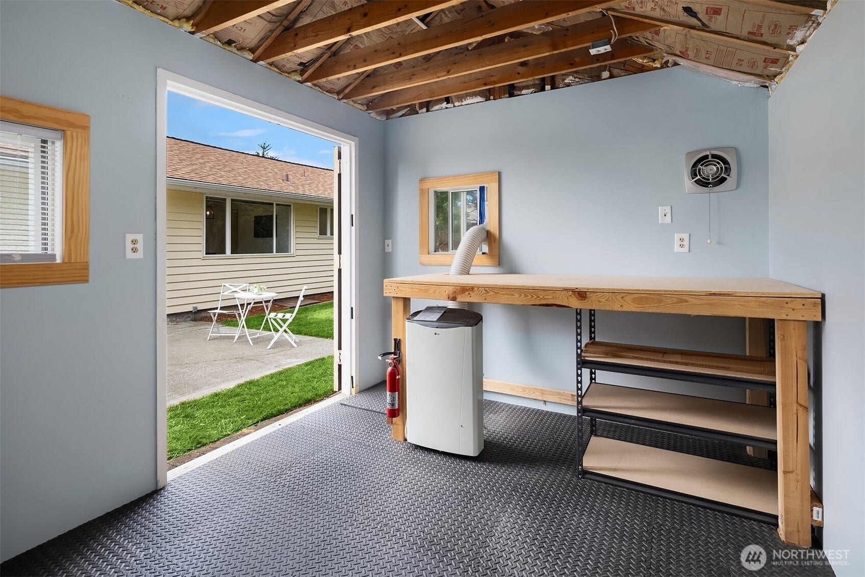 Outbuilding interior. (AC unit conveys, if desired.)