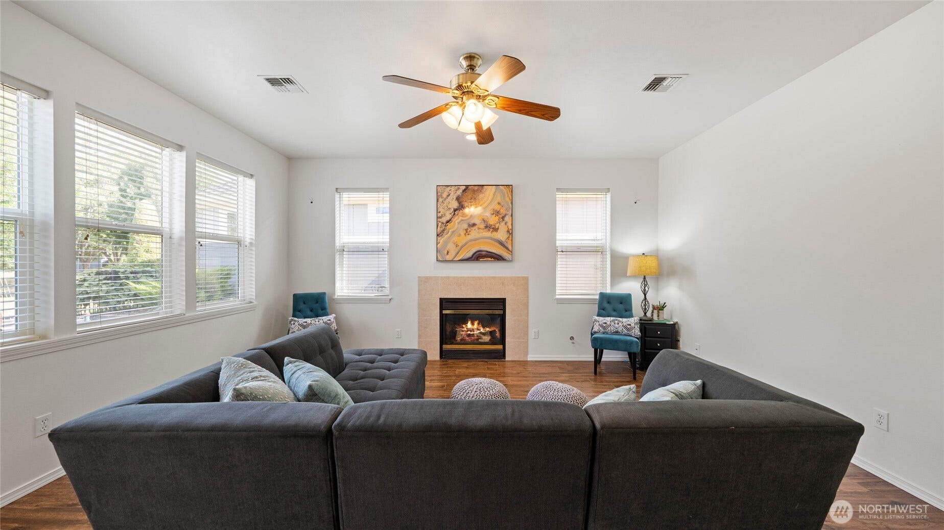 Living room with gas fireplace