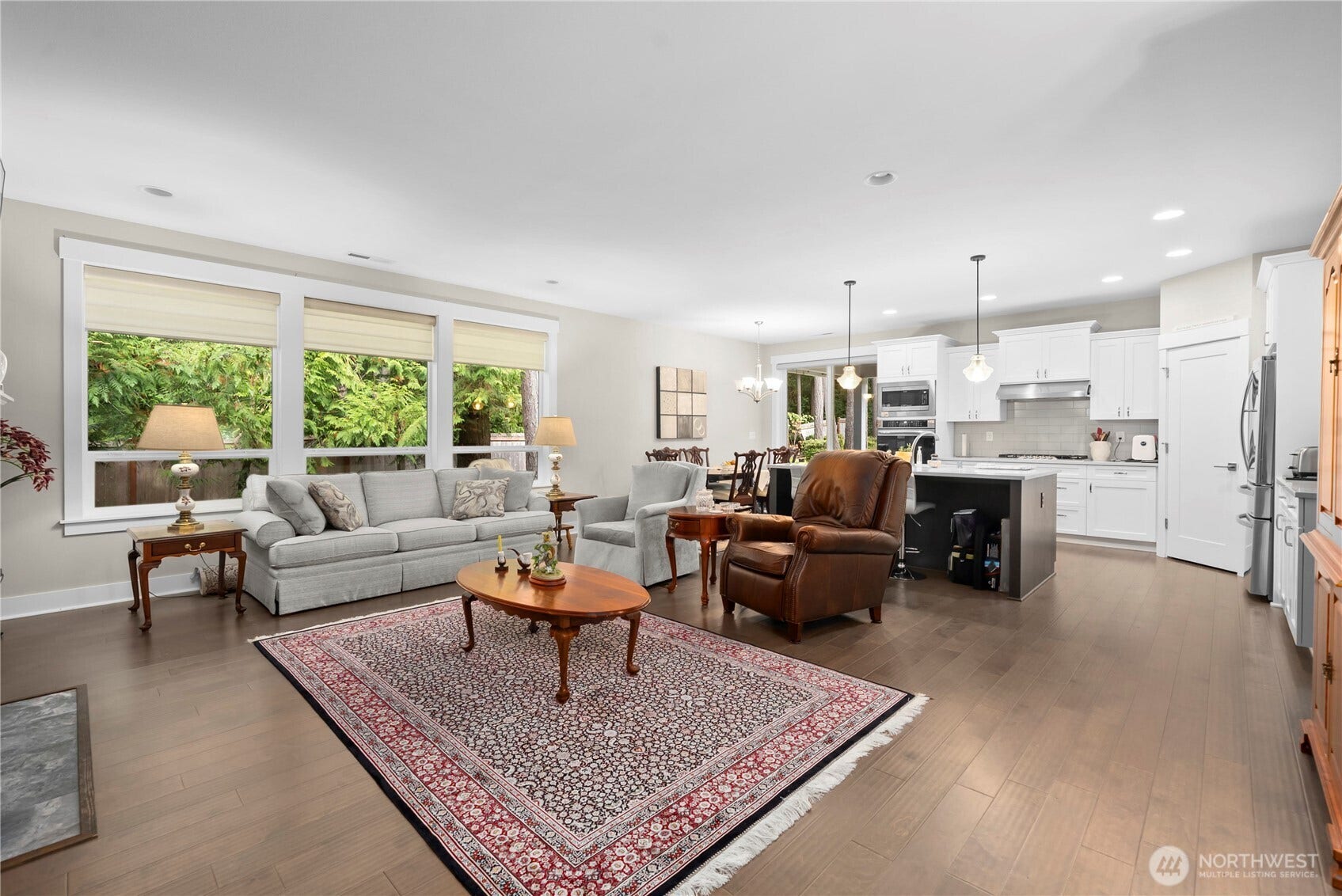 3413 Fox Court, Gig Harbor, WA 98335 Wider angle showing the flow of the main living space - perfect for entertaining!