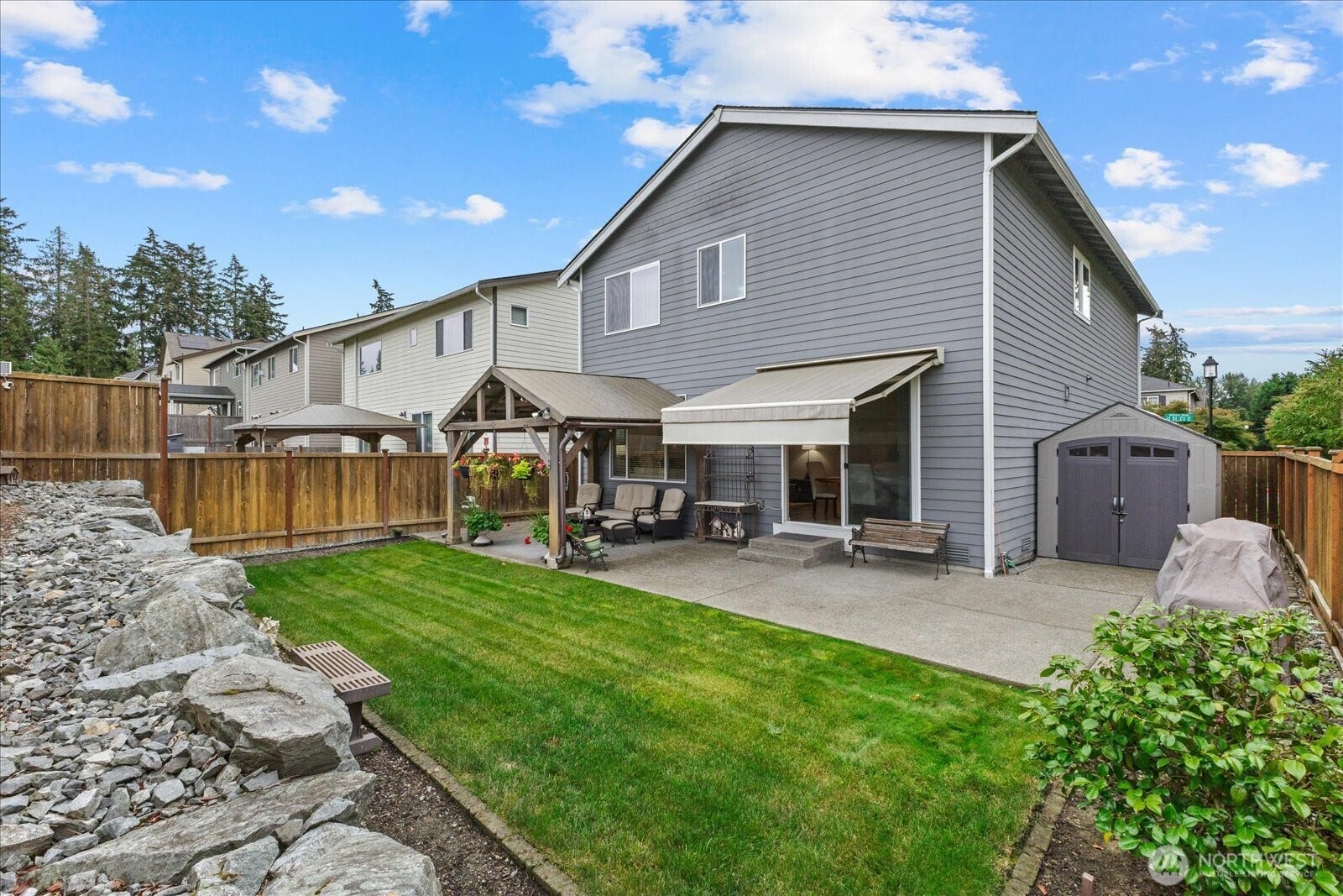 10419 11th Street Ct E, Edgewood, WA 98372 What a beautiful rear yard and it was desinged to be low maintenance for the owners.