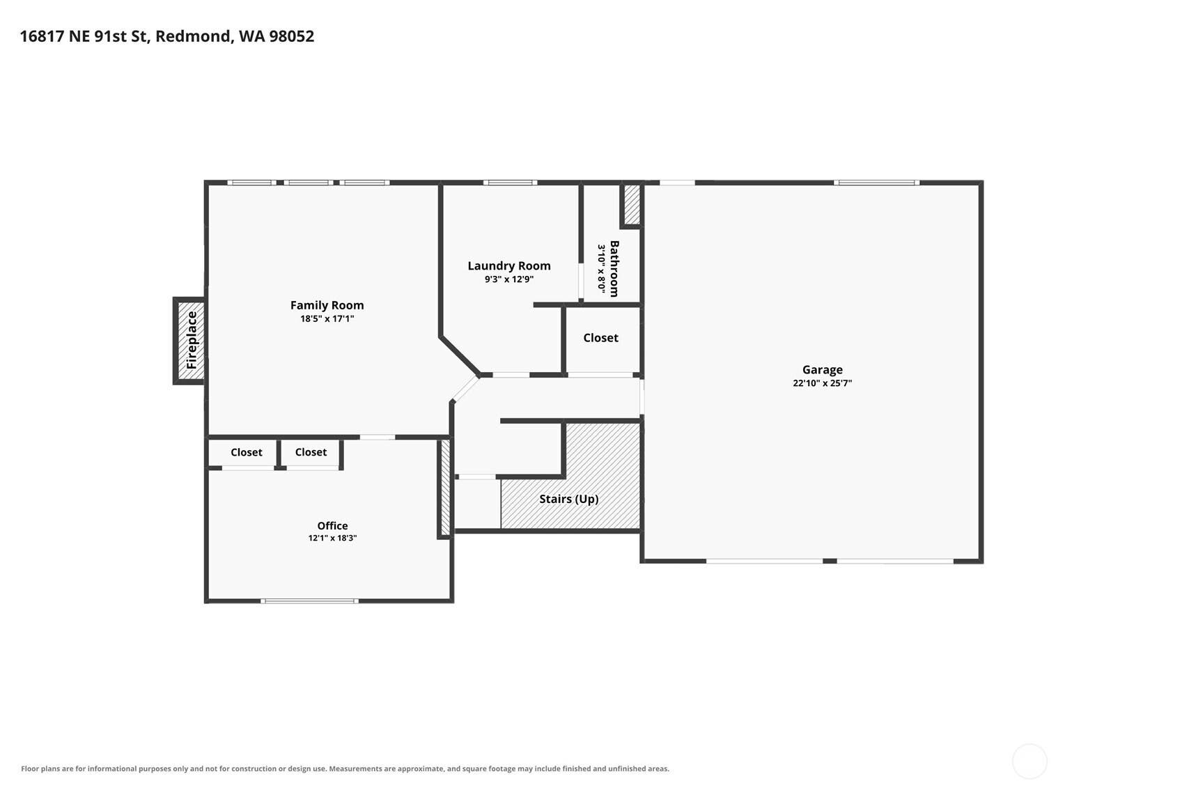 16817 NE 91st Street, Redmond, WA 98052 Lower Level Floorplan