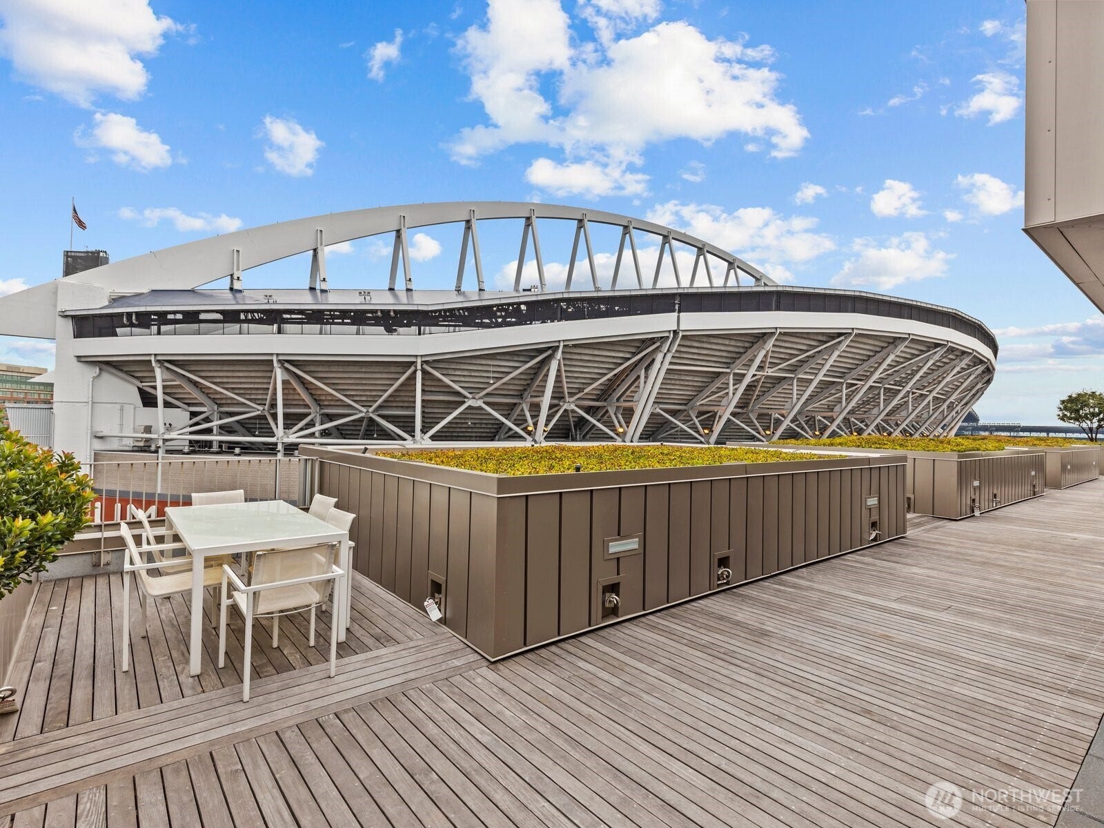 Rooftop grills are a hit during major events at the stadium.