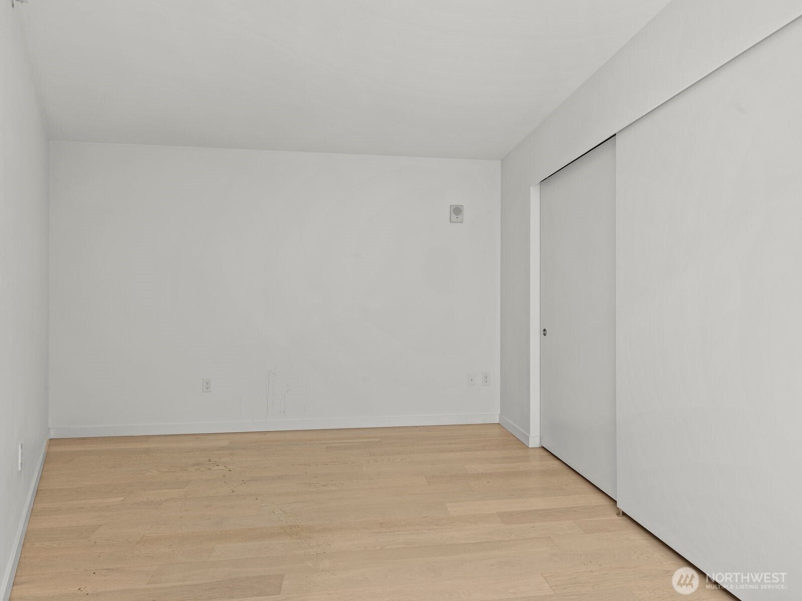 The bedroom has some character with its shape but fits your furniture perfectly and has a great closet.