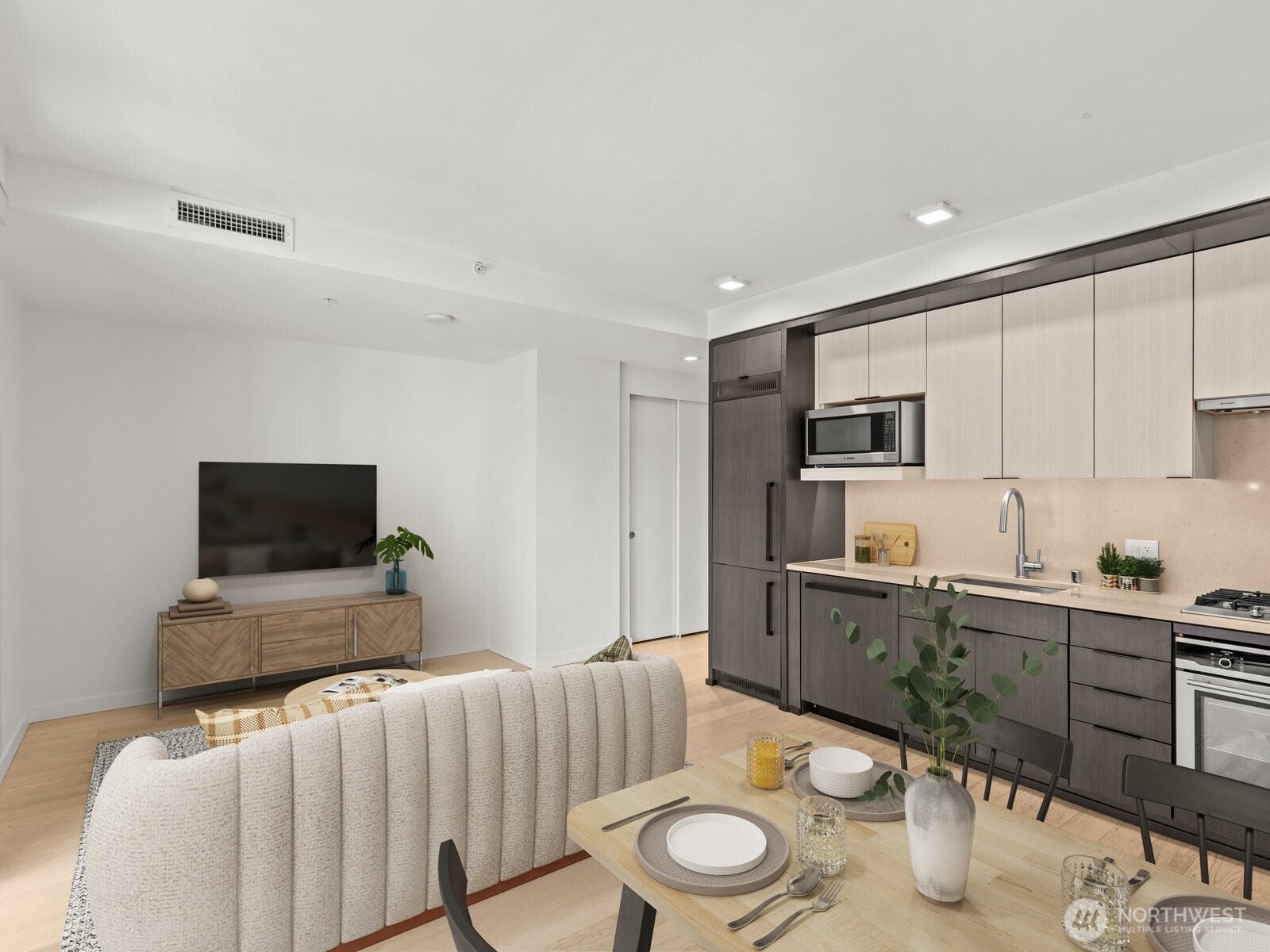 Tall ceilings accentuate the room.