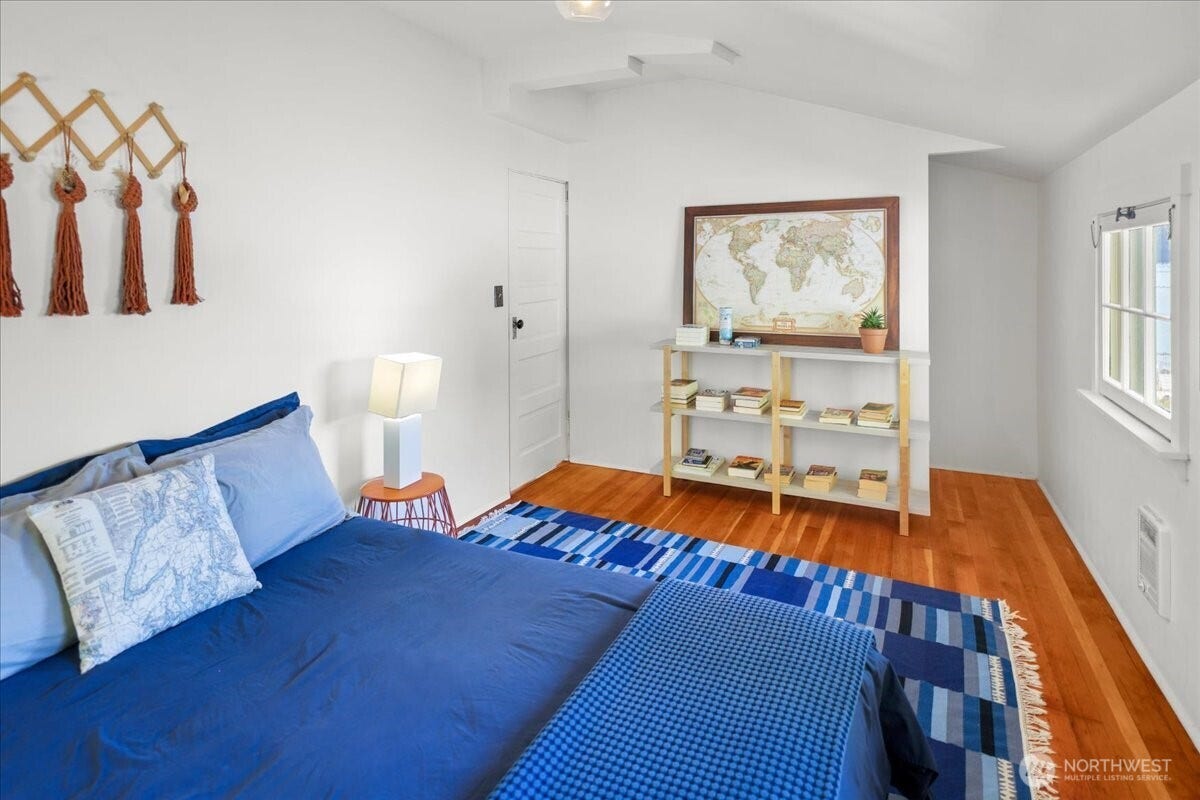 27730 Manzanita Beach Road SW, Vashon, WA 98070 At 145 sq/ft, this bedroom has the potential to host a king-size bed. Presently, there is a queen bed in the room.
