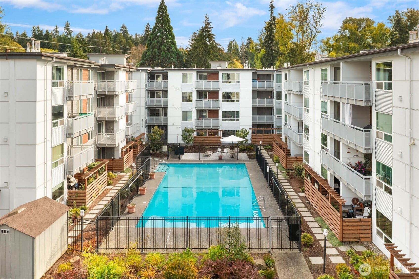 Outdoor pool is heated Memorial Day to Labor Day, but the patio, table & lounge chairs can be enjoyed anytime the sun is out!