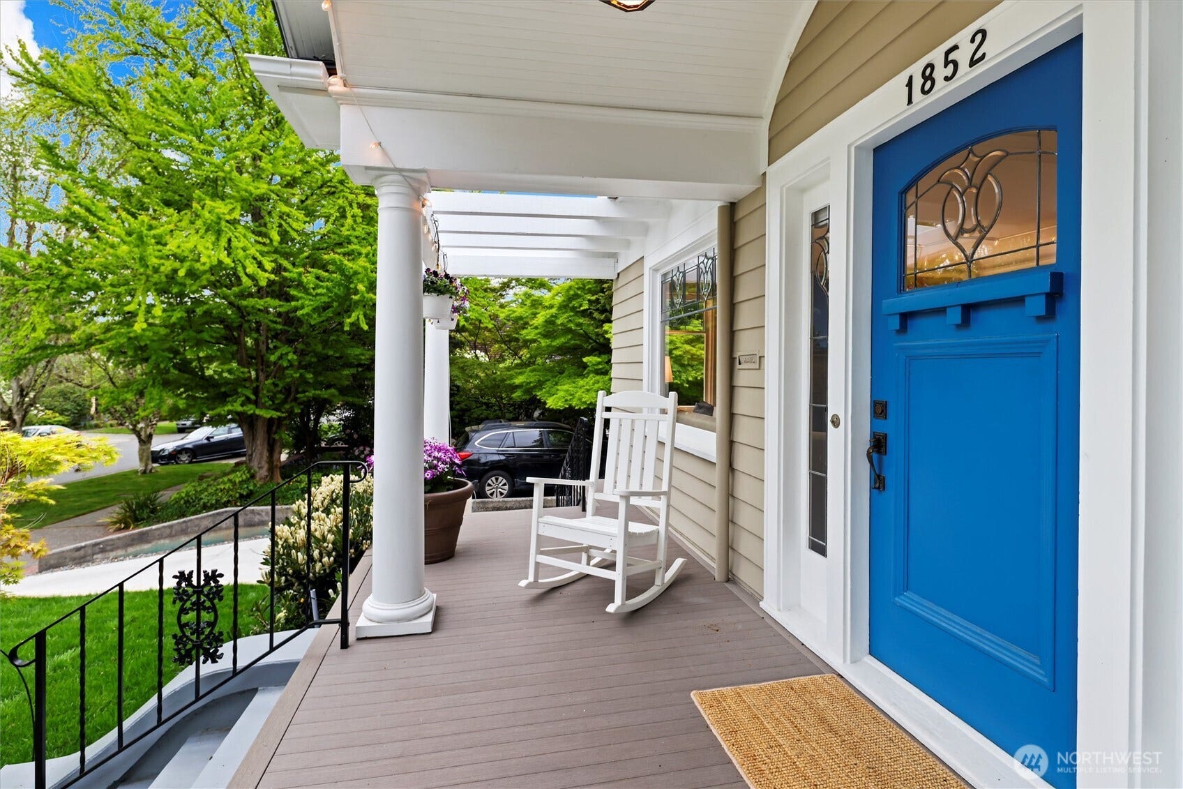 Covered front porch with new 50-year TimberTech decking