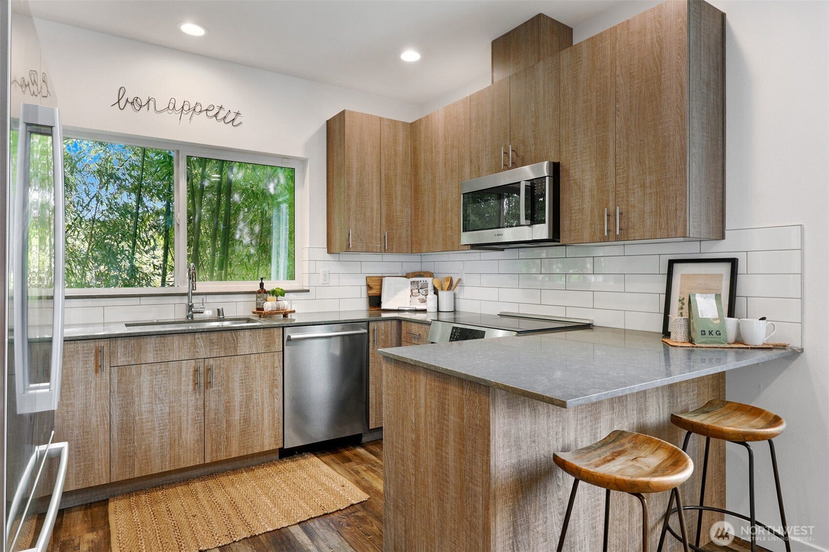 6325 34th Avenue SW, #C, Seattle, WA 98126 Bamboo/Green view when doing the dishes