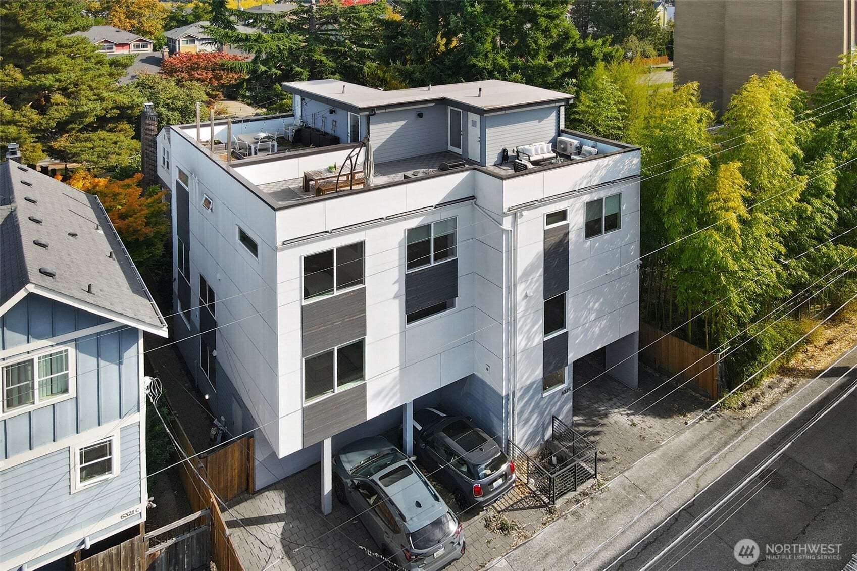 6325 34th Avenue SW, #C, Seattle, WA 98126 Townhome with 3 units; that whole WEST facing deck belongs to Unit C