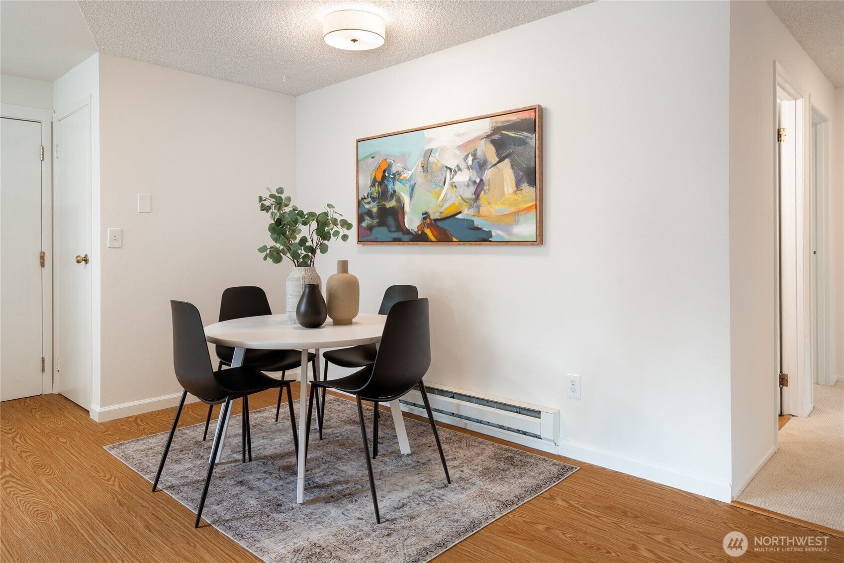 Casual eat-in kitchen or create a formal dinner. Convenient extra storage is located right behind the table.