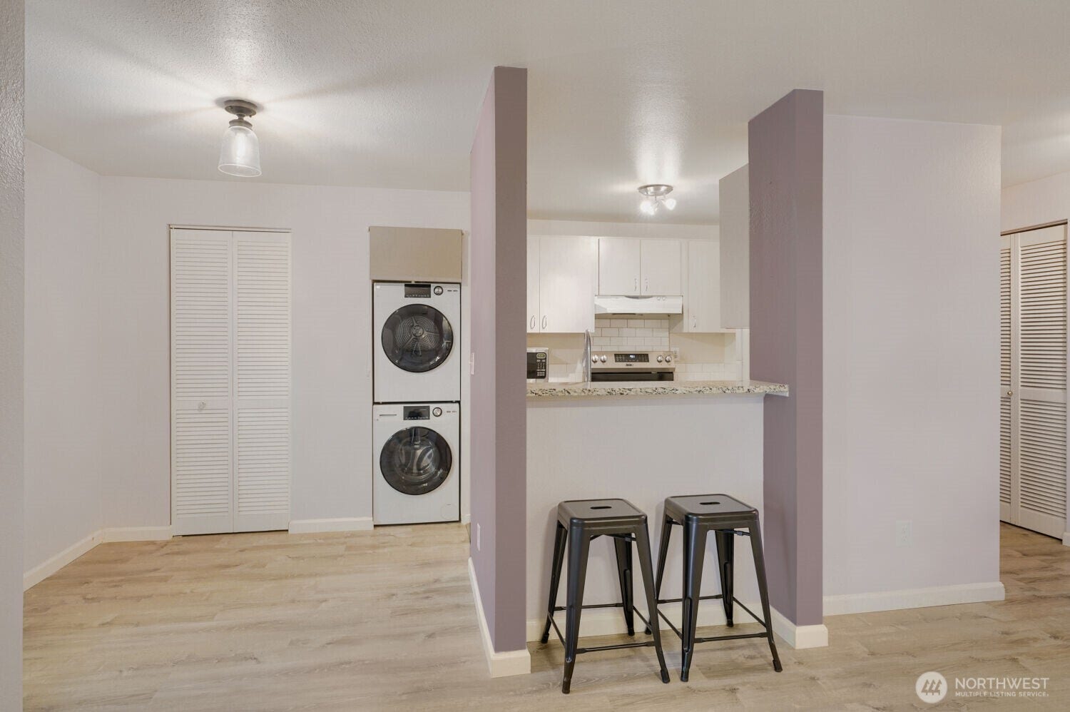 Kitchen and dining areas from the Living Room