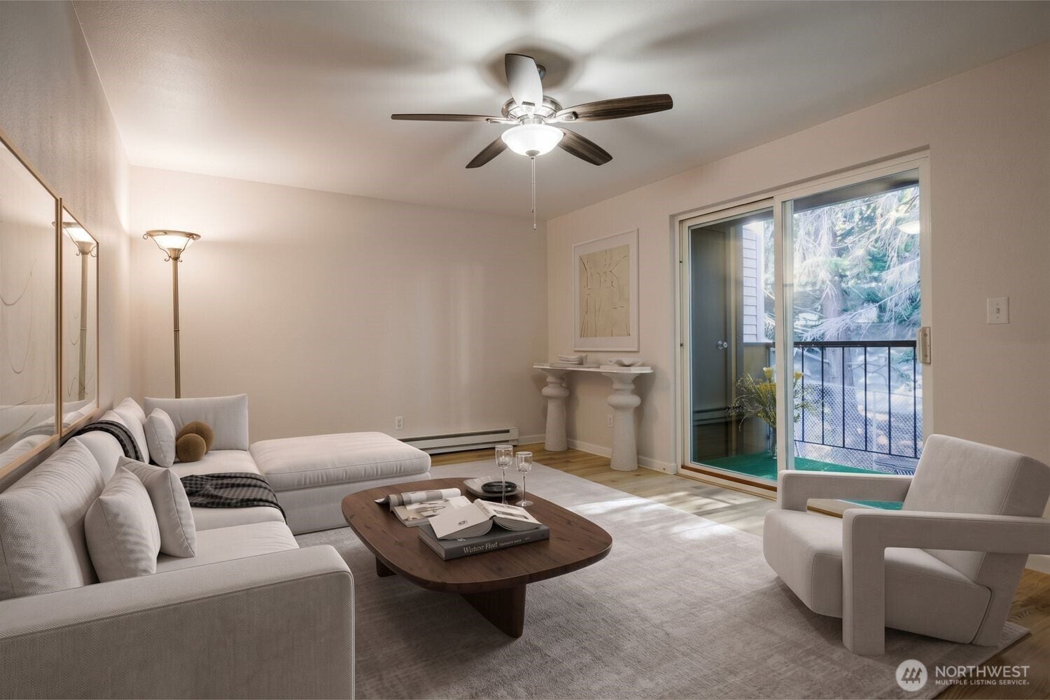 Virtually staged living room