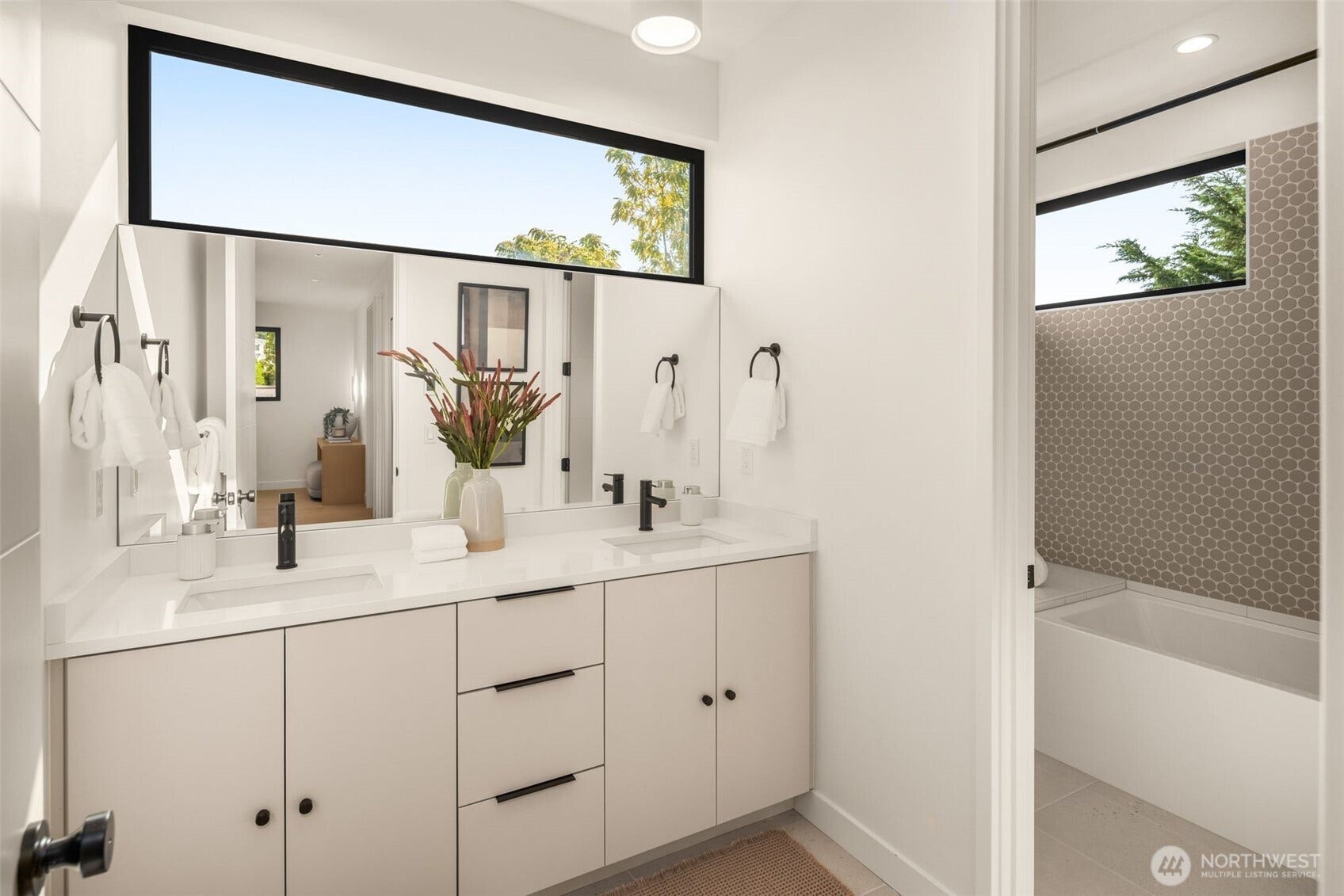 6021 Princeton Avenue NE, Seattle, WA 98115 Shared upstairs full bathroom with radiant heated floors.