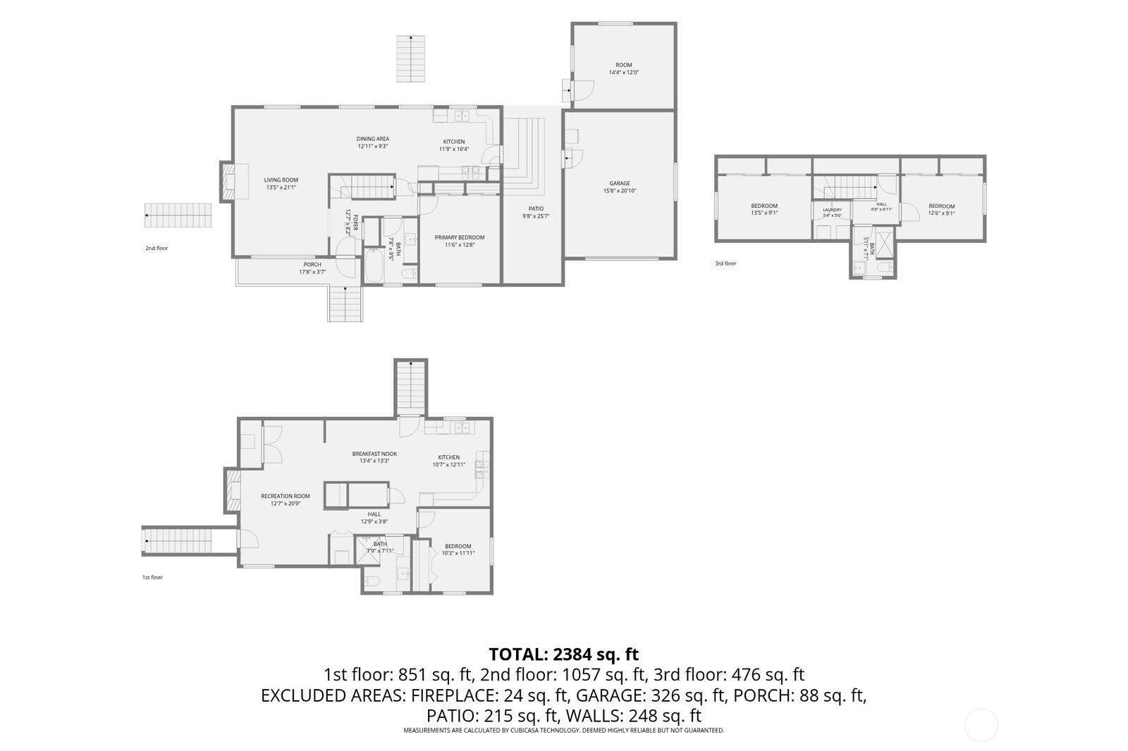 5013 N 33 Street, Tacoma, WA 98407 All floorpans, minus garage and hobby room.