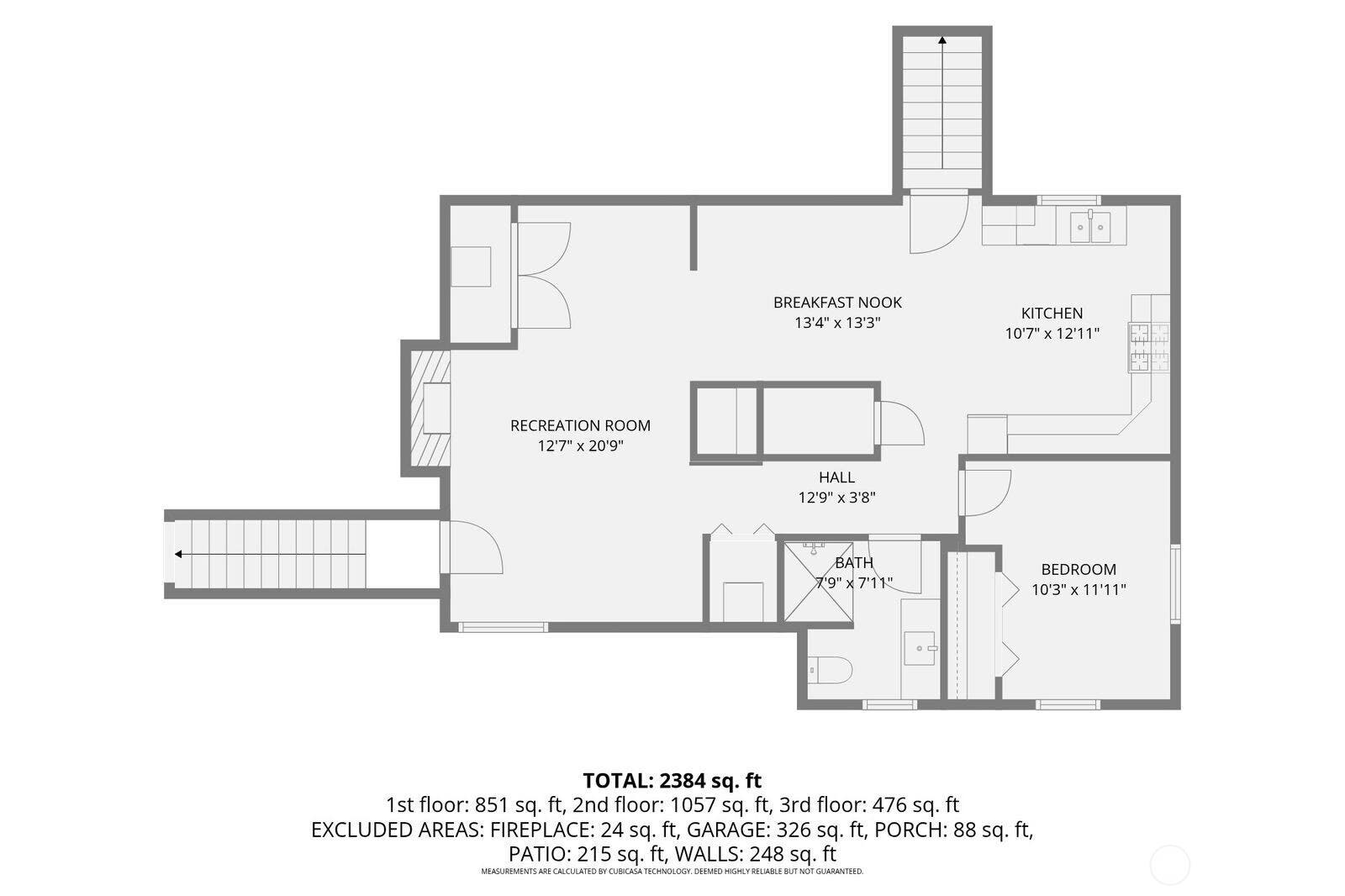 5013 N 33 Street, Tacoma, WA 98407 Lower level fully independent apartment floorplan
