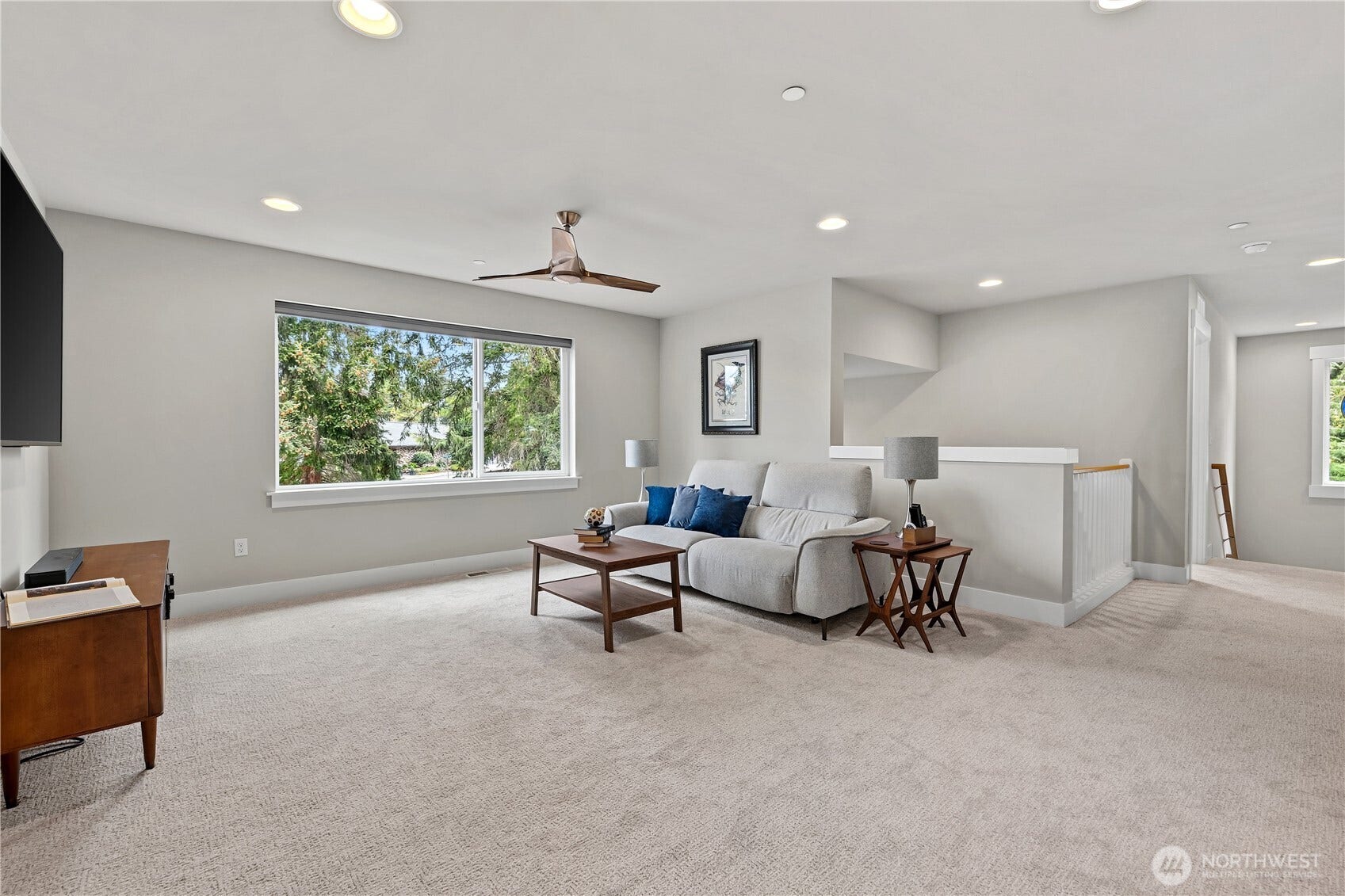 Upper Lounge/Family room area. All NEW Carpet.