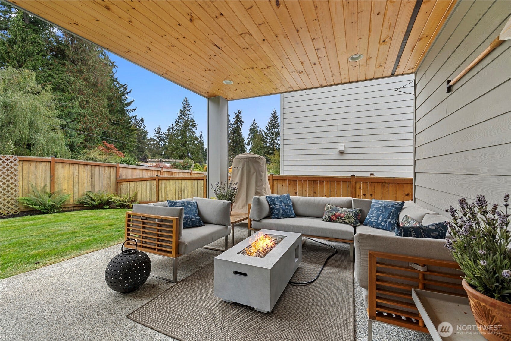 Covered Outdoor living space. Right outside dining and kitchen areas