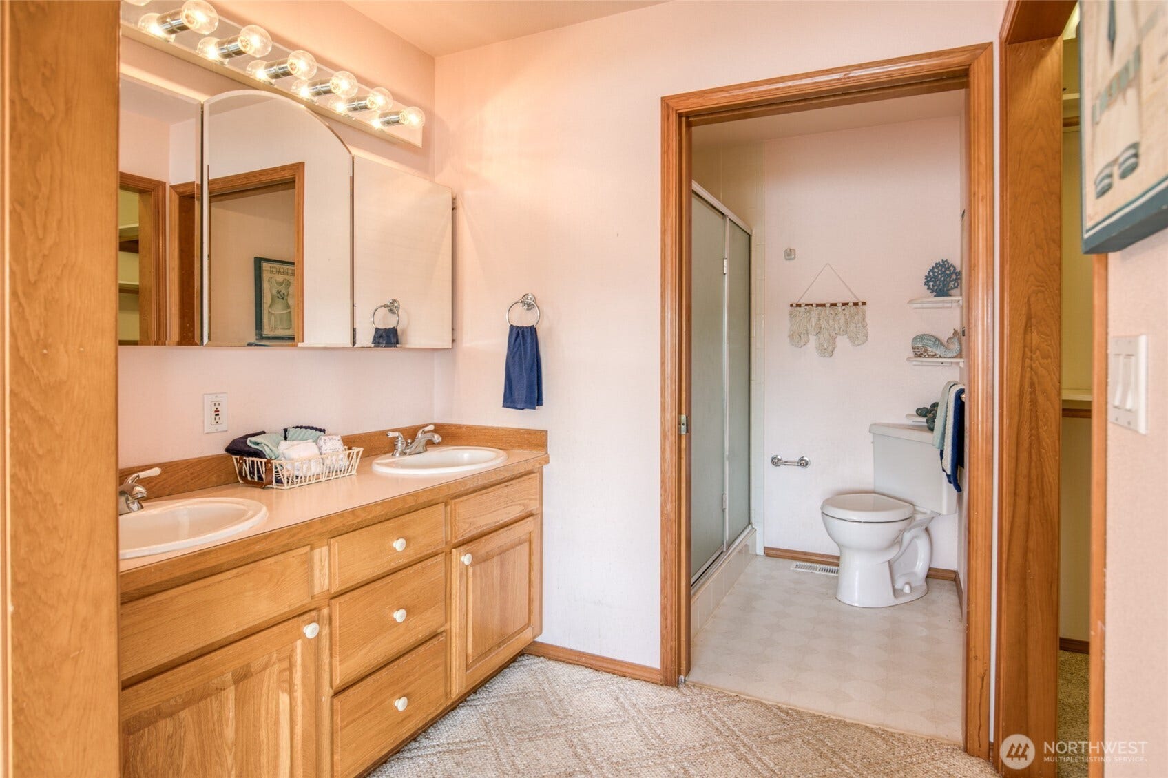 Ensuite with double sinks and walkin shower