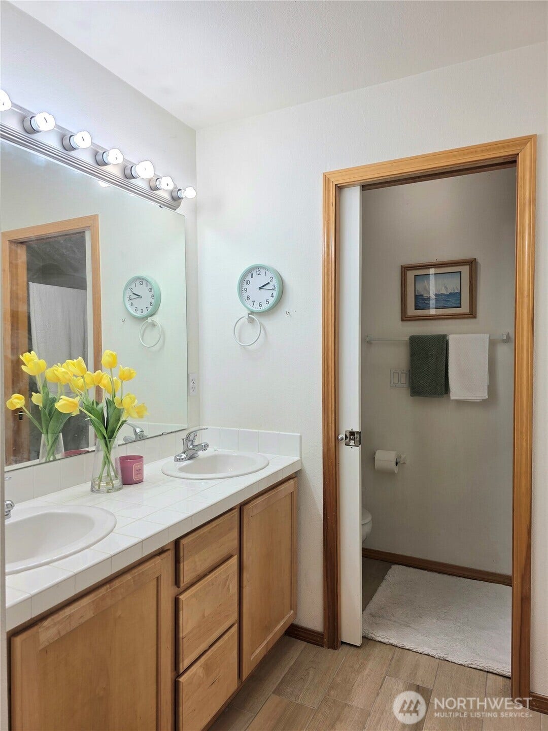 18866 108th Lane SE, Renton, WA 98055 2nd floor - bathroom in the primary bedroom with a spacious dual sink vanity.