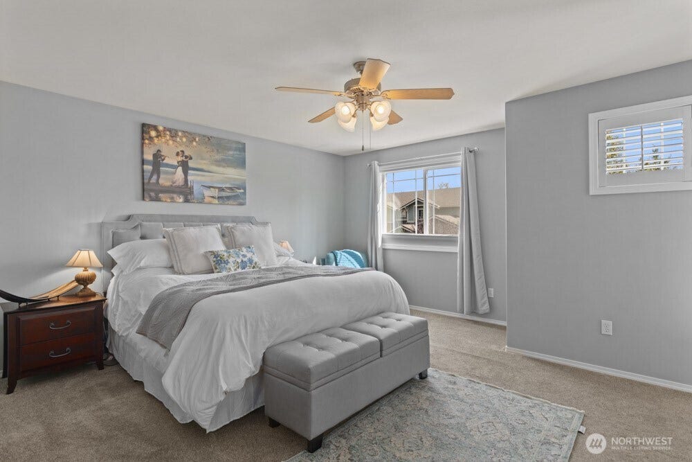 Upstairs, youll find the generous primary bedrooma comfortable retreat with plenty of room to unwind.