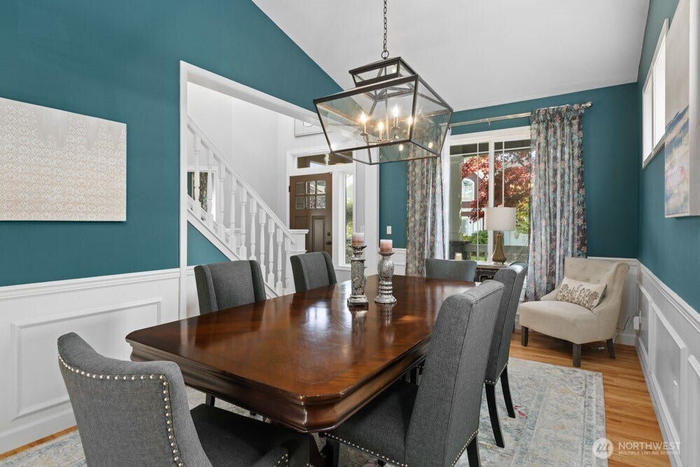 Designer paint creates a warm, sophisticated ambiance throughout the space.
