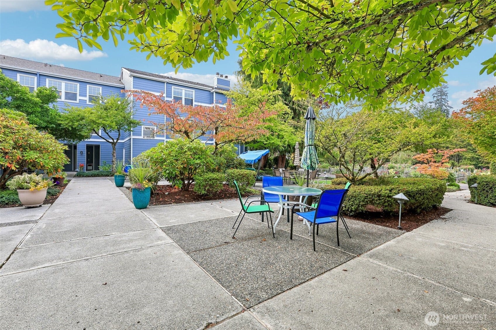 Olympia Courtyard is a gathering spot for resident events or quiet summer days.