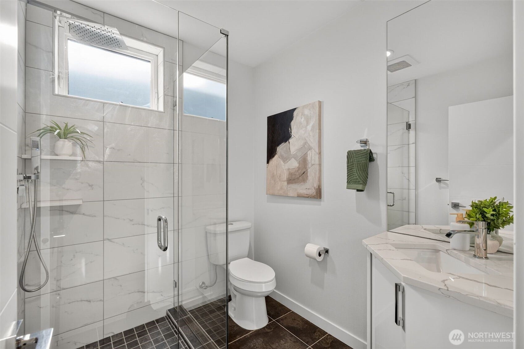 1615 S State Street, Seattle, WA 98144 One of two bathrooms on the second level- light, bright and functional!