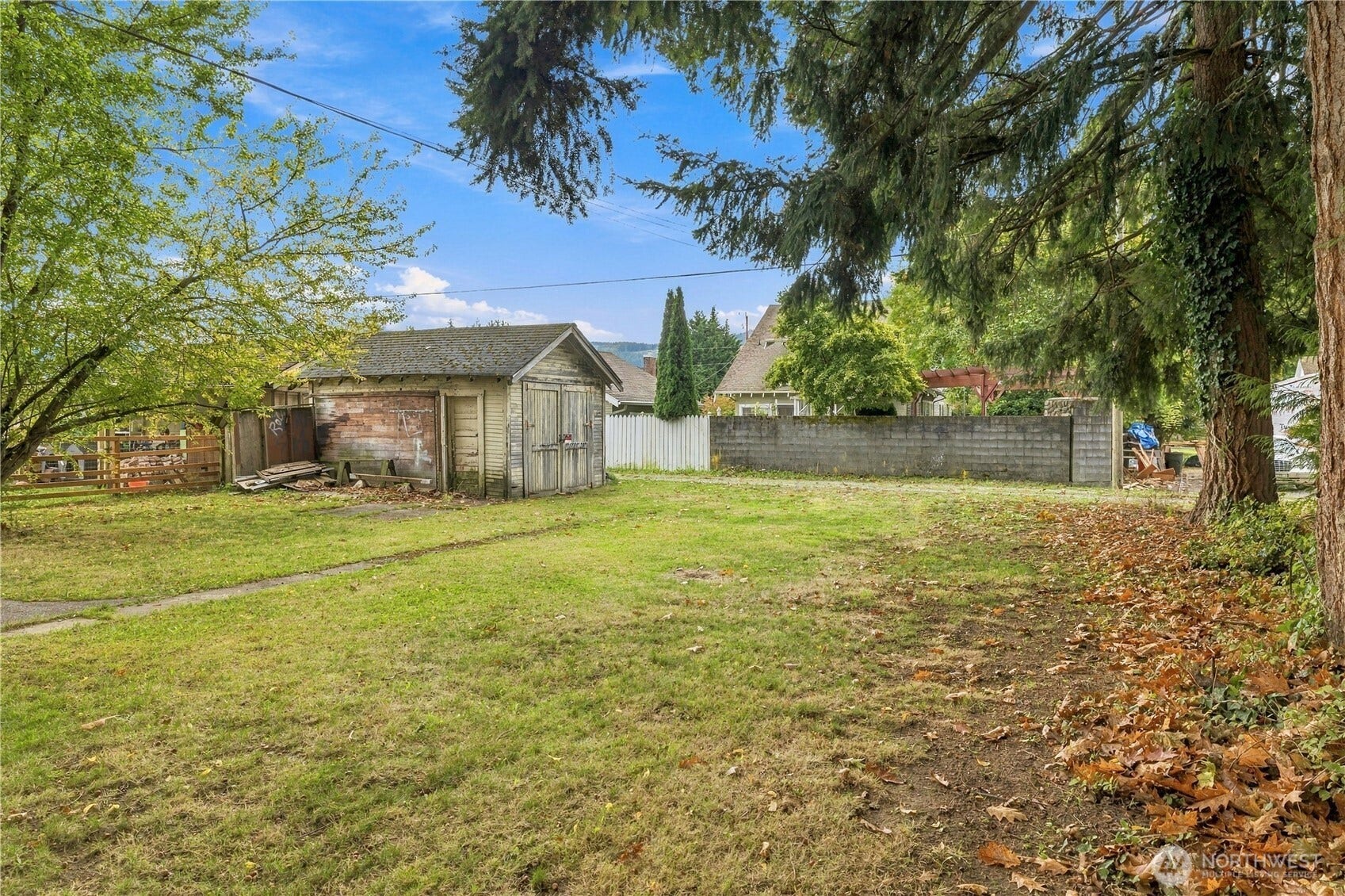 513 Warner Street, Sedro Woolley, WA 98284 Backyard with detached garage and alley