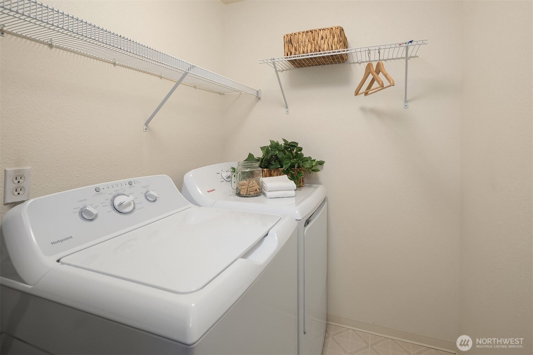 Large in unit Laundry room with full size washer and dryer that stay!