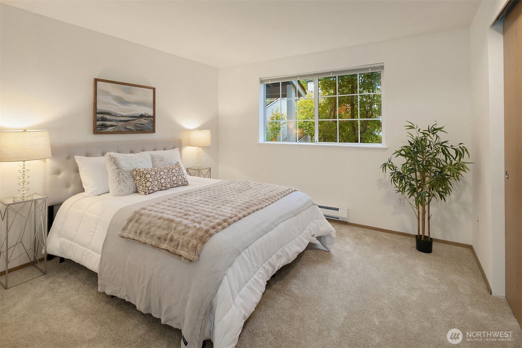 Guest bedroom with extra large closet and North facing window