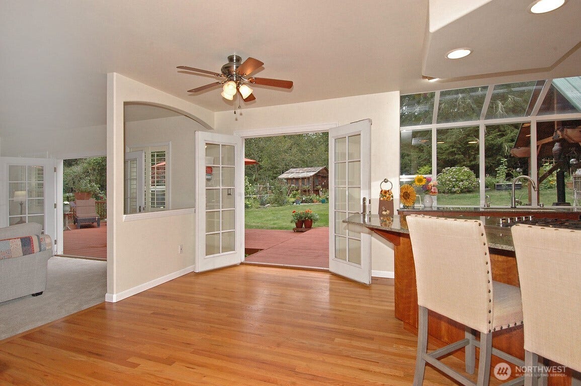 23924 SE 186th Street, Maple Valley, WA 98038 One of three french doors on the backside of the home. Leading to a 1200+ square foot deck.
