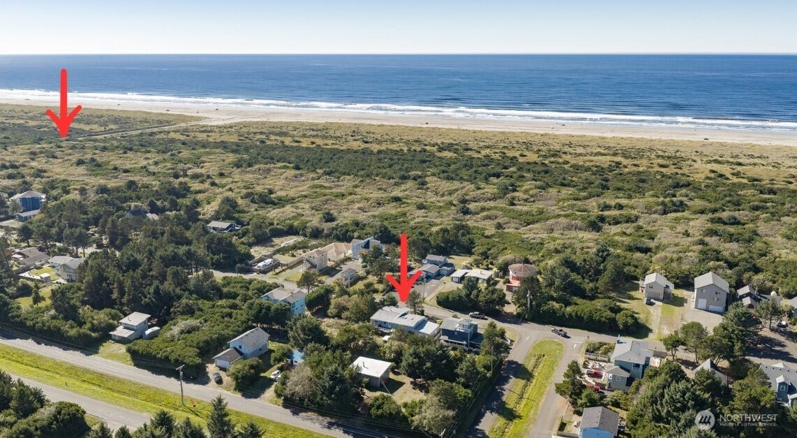 Home and nearest beach entrance