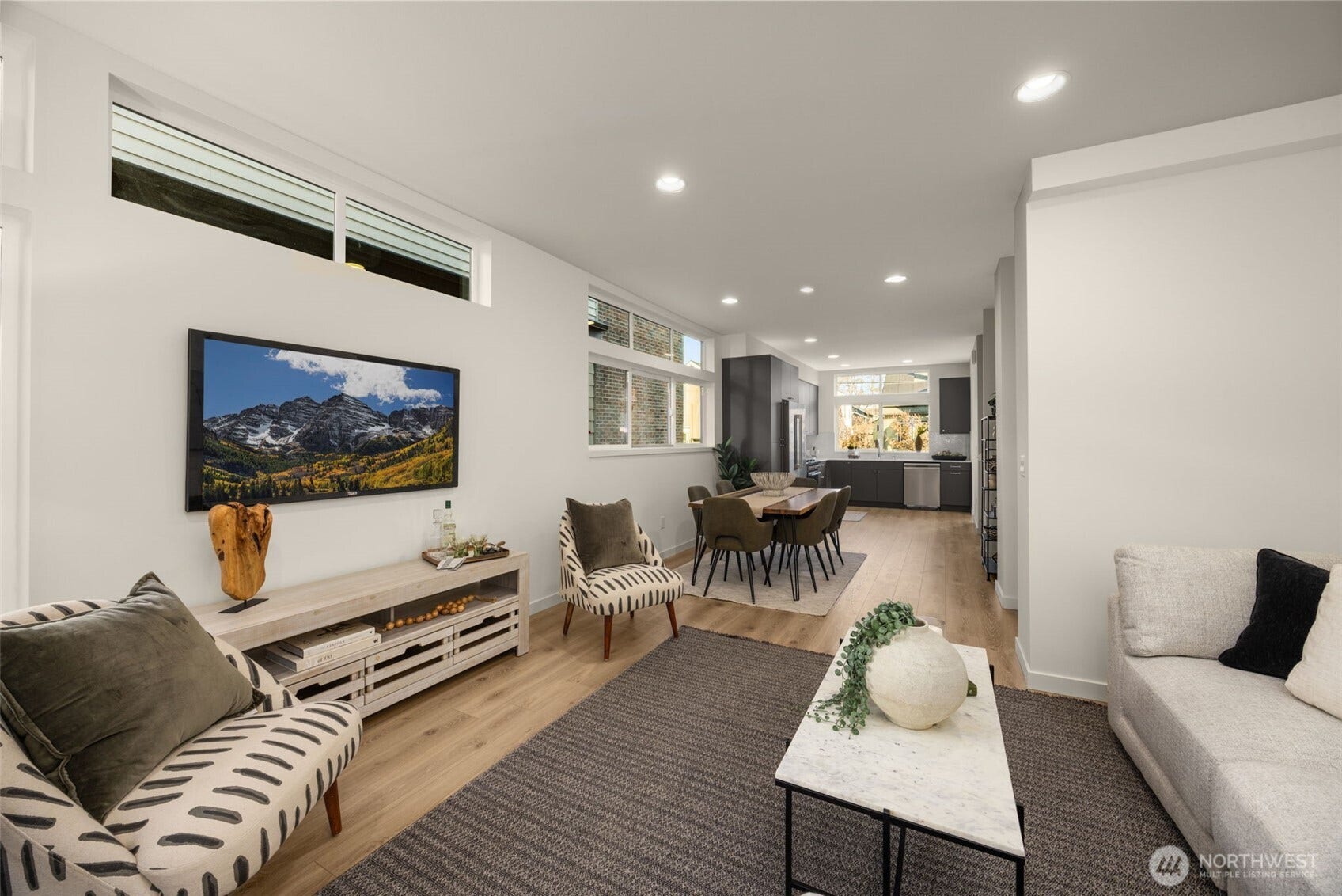 Seamless flow from living area to kitchen