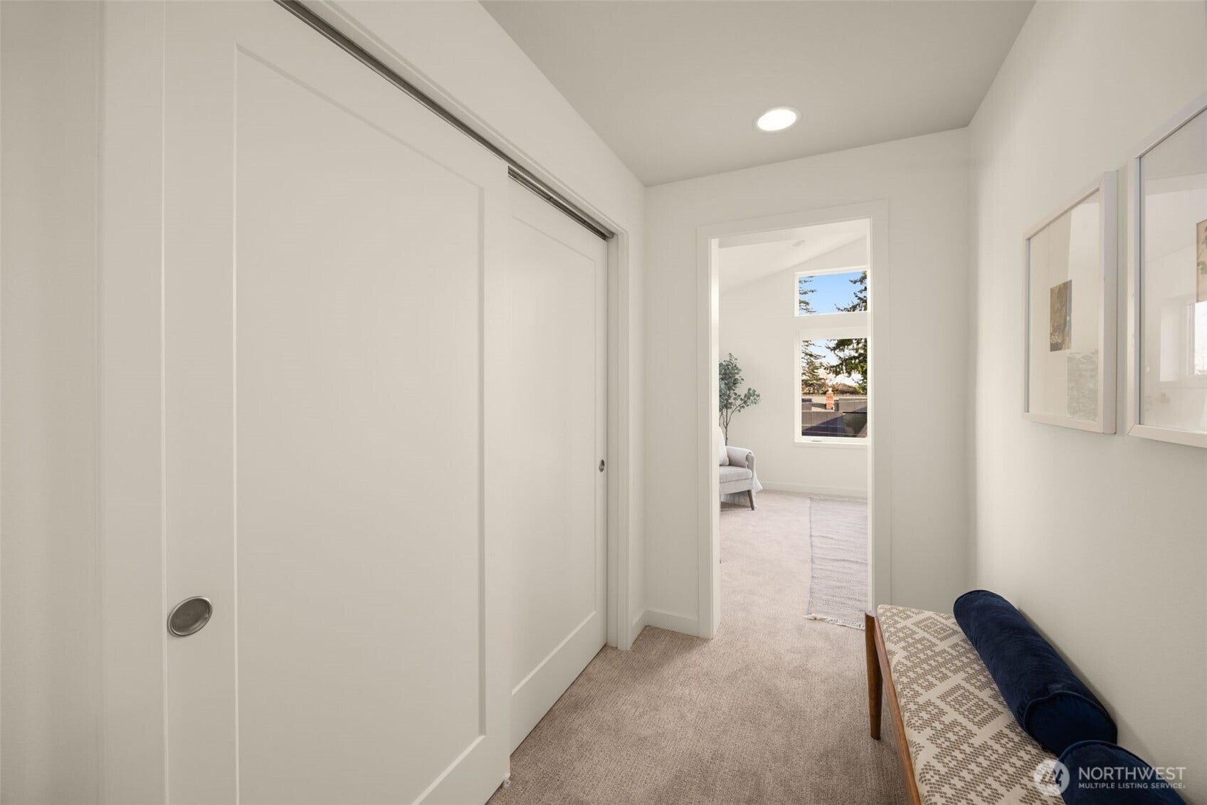 Sliding-door closet and hall access