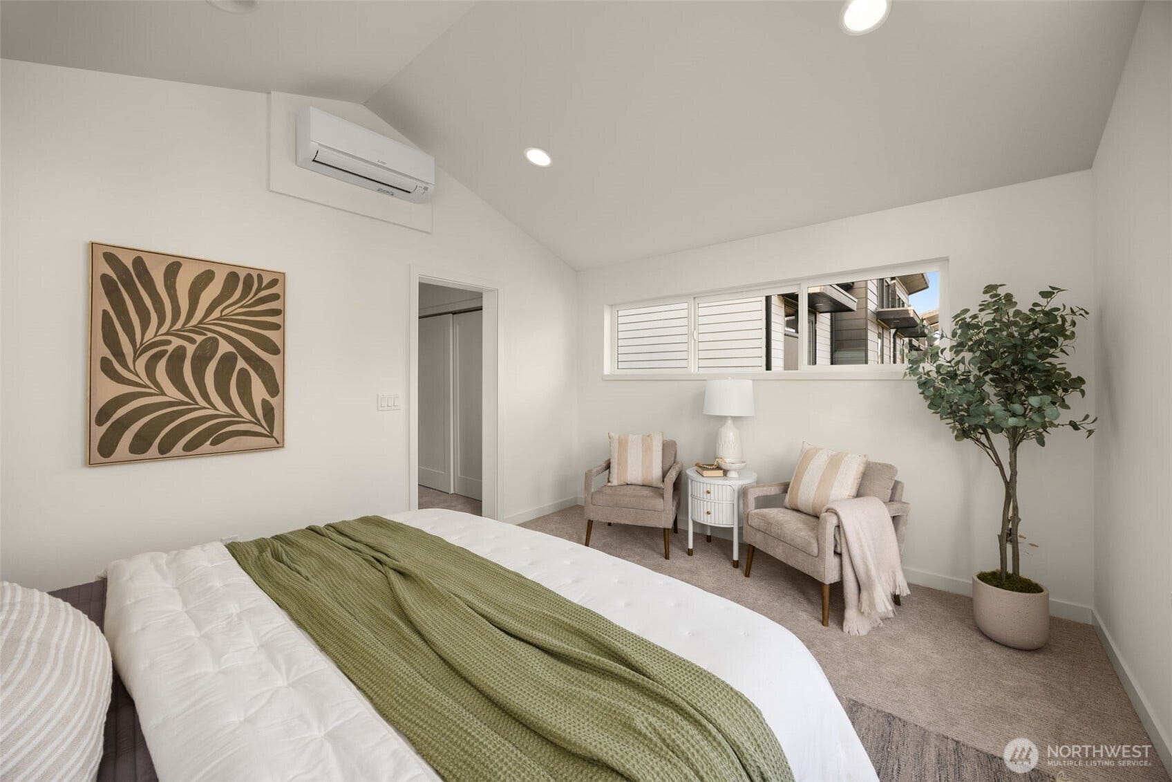 Bedroom with ductless heating and cooling