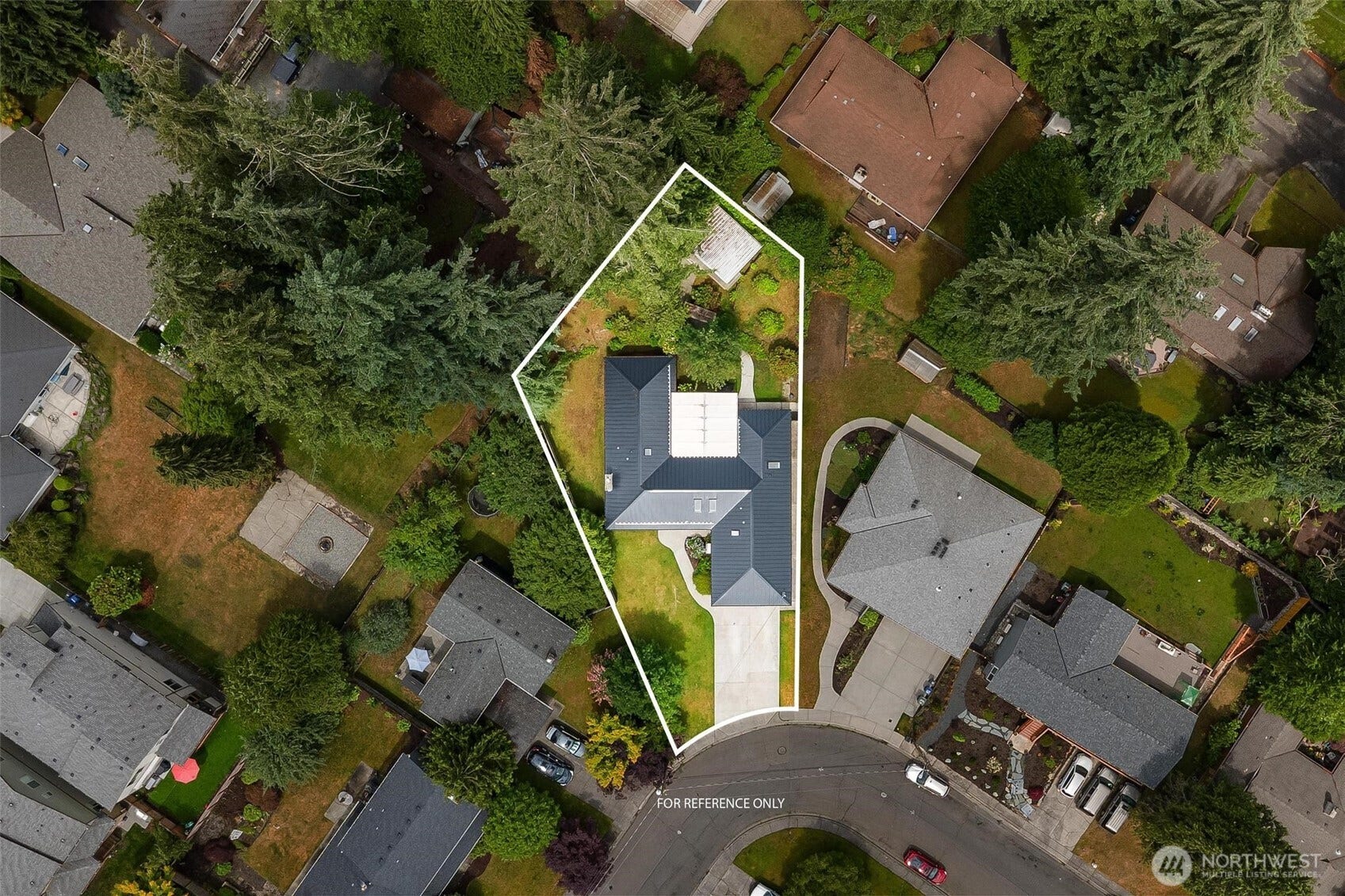 Corner lot - lot is private, quiet, filled with mature landscaping. Once you visit you'll understand why it's hard to leave.