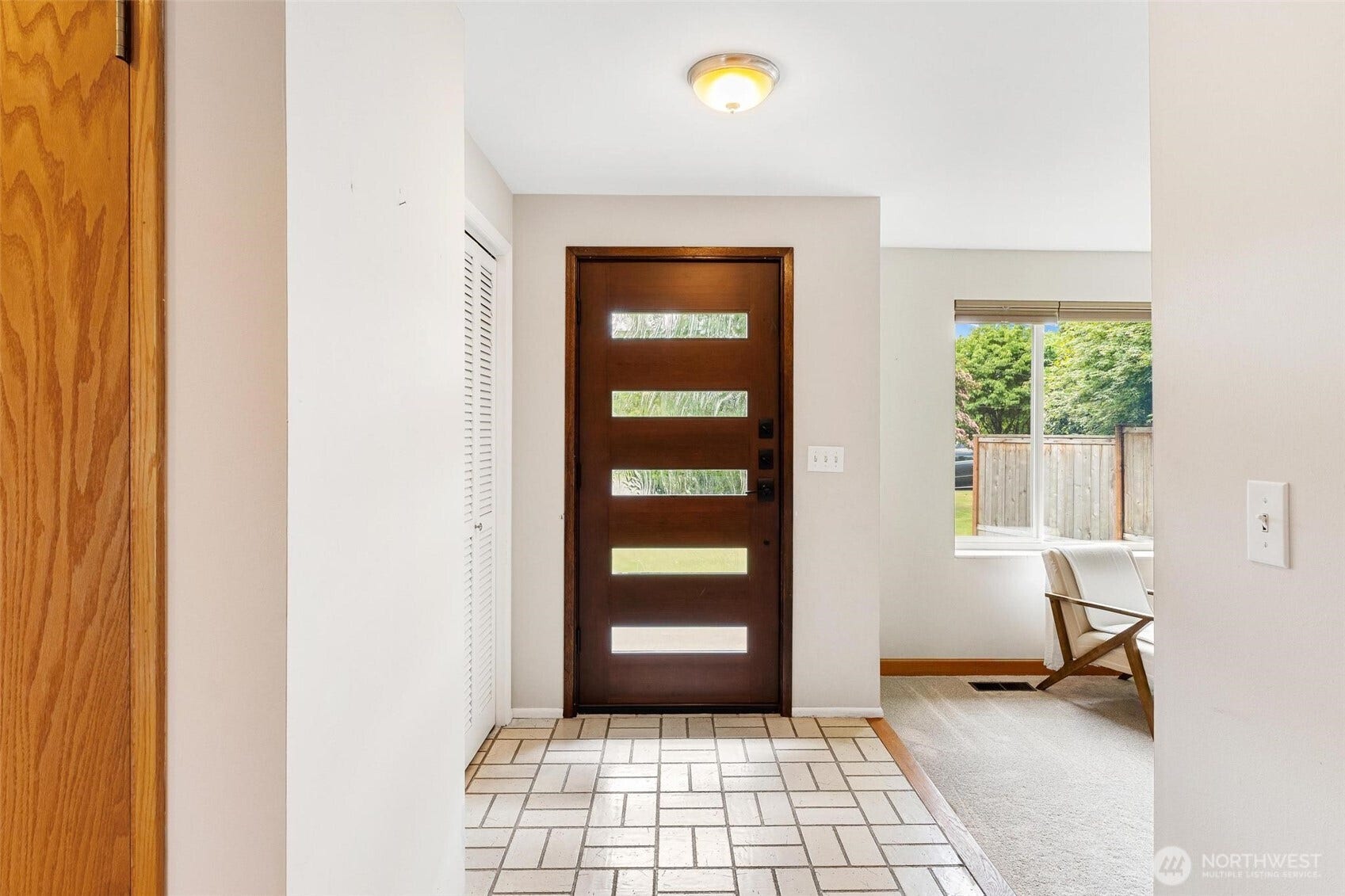 Beautiful glass panel entry door.