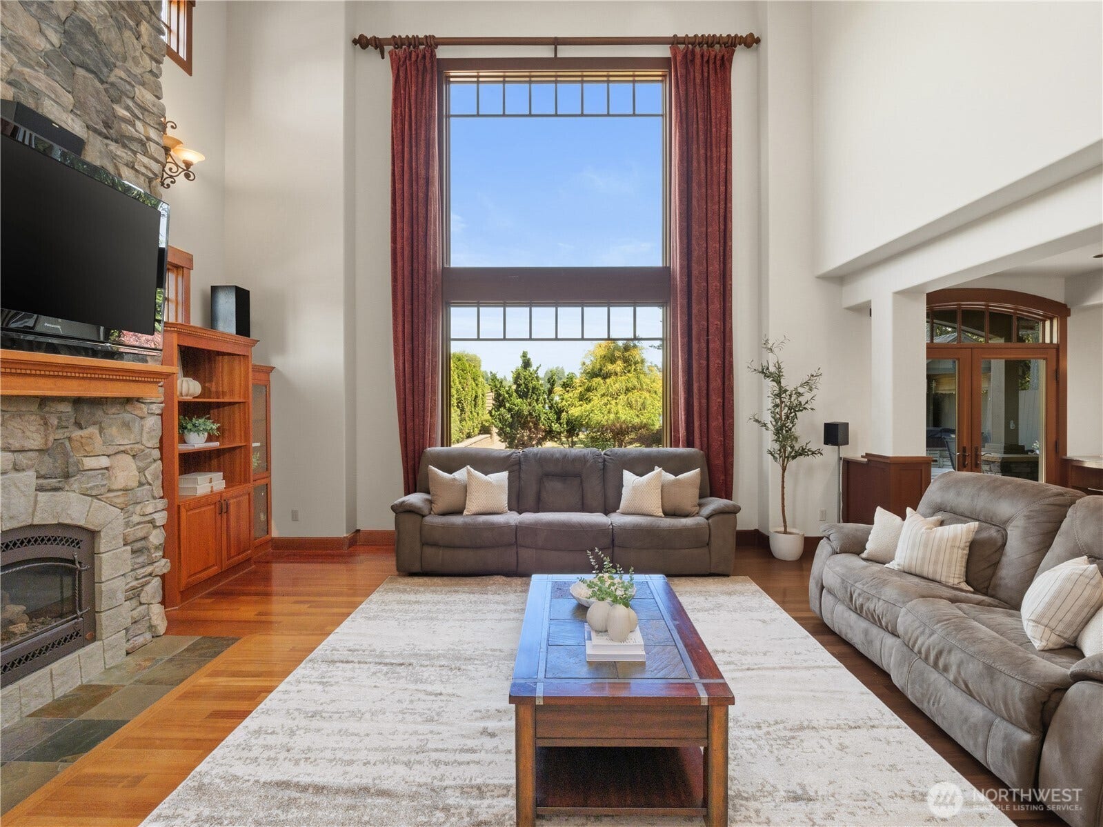 Designed to impress, the great room offers a remarkable blend of scale, craftsmanship, and comfort.
