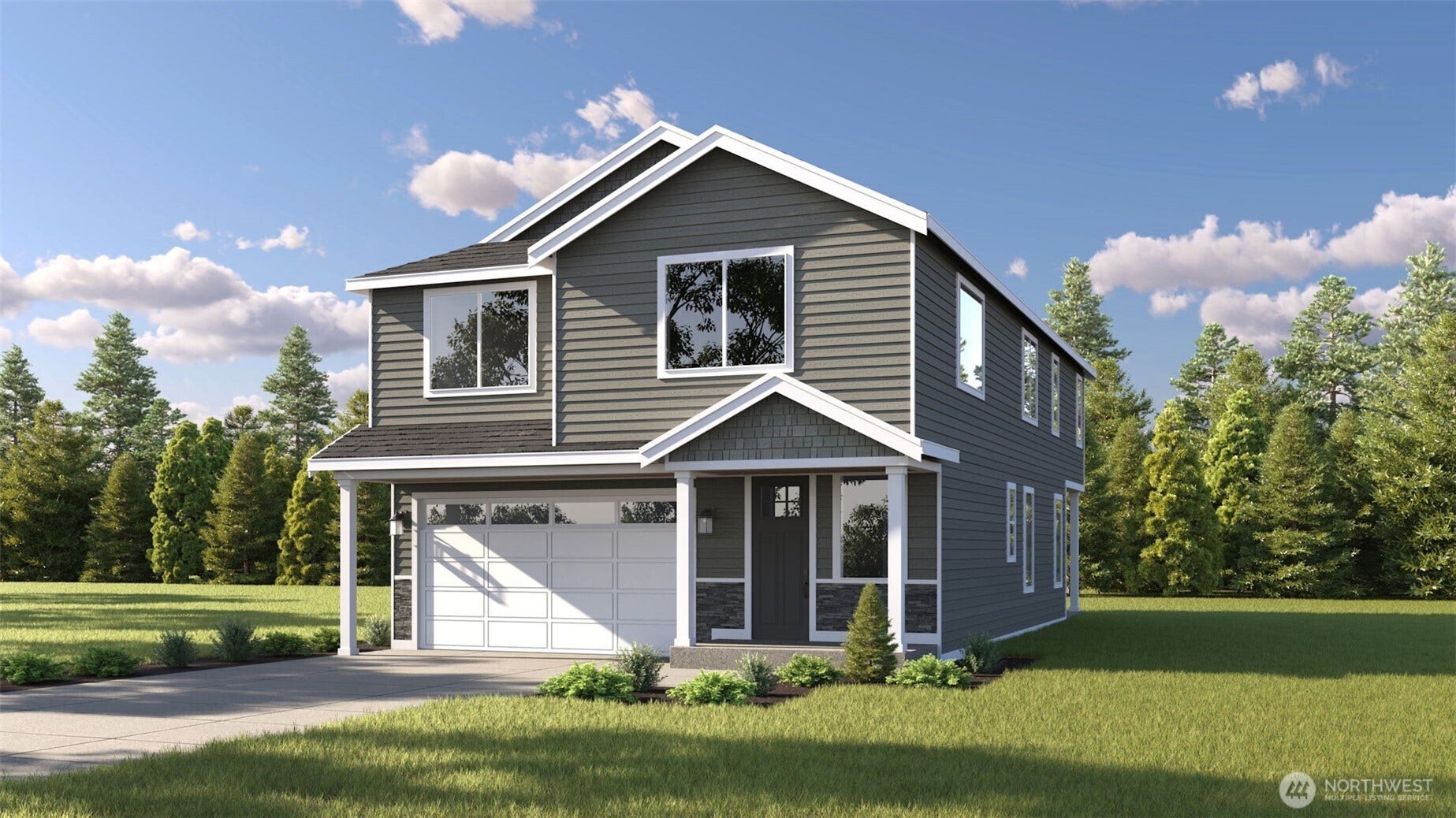 7717 Upper Ridge Road, Everett, WA 98203 Image is a rendering! Photographs are for illustrative purposes only. Features, finishes, interior/exterior colors, landscaping and floorplan shown may vary from actual homes built.