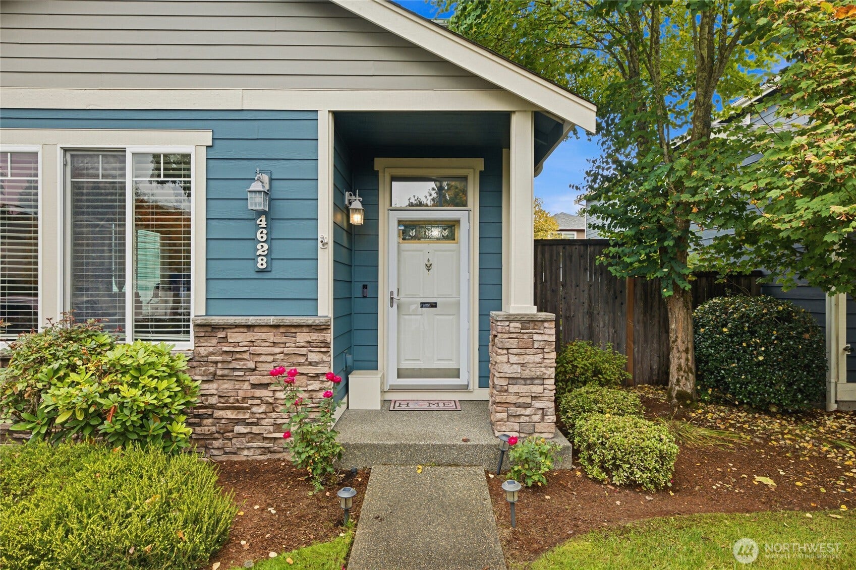 4628 Durham Street SE, Lacey, WA 98503 Covered entry with stone accents.
