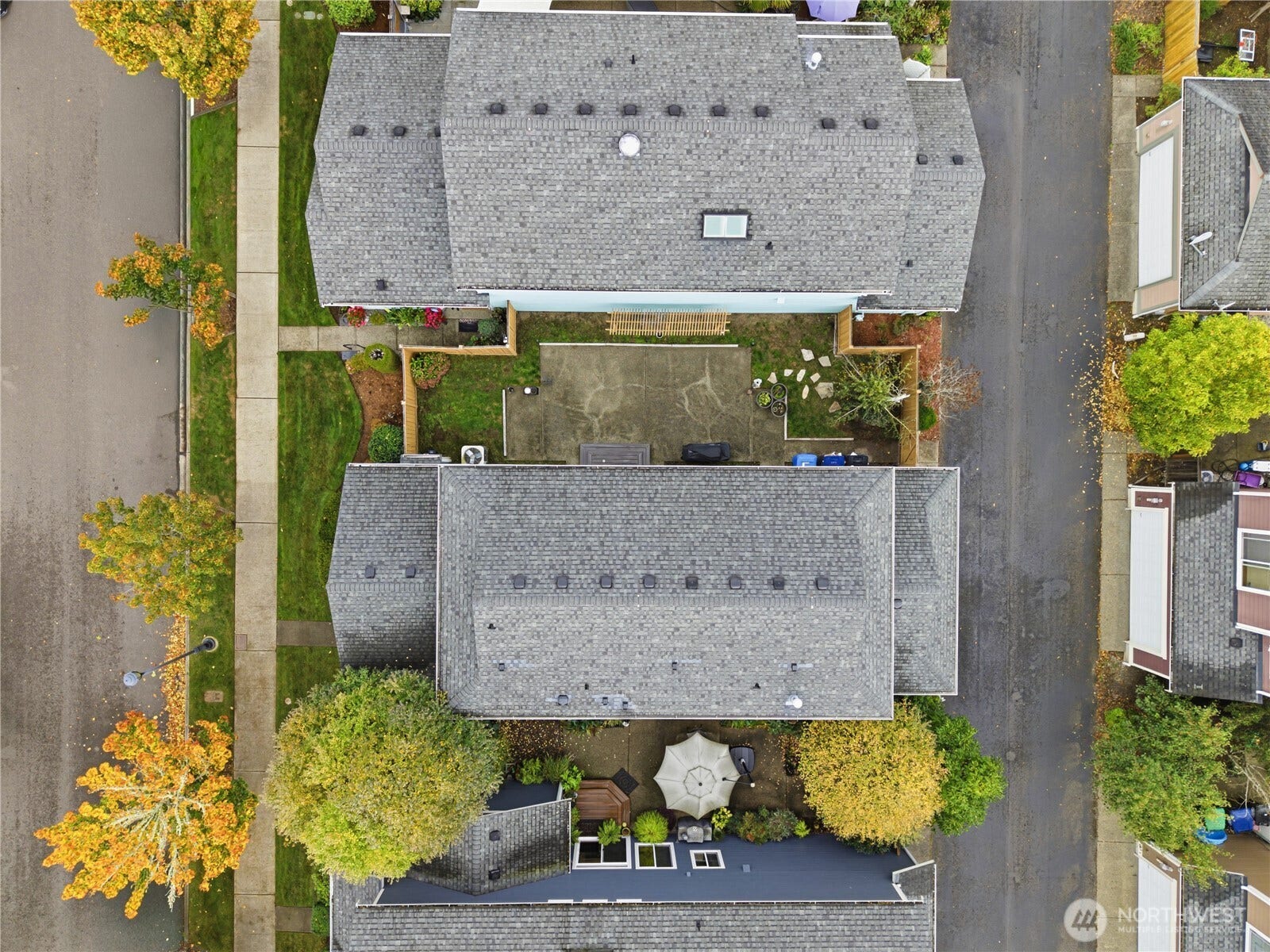 4628 Durham Street SE, Lacey, WA 98503 Aerial view of the home and its well-kept lot.