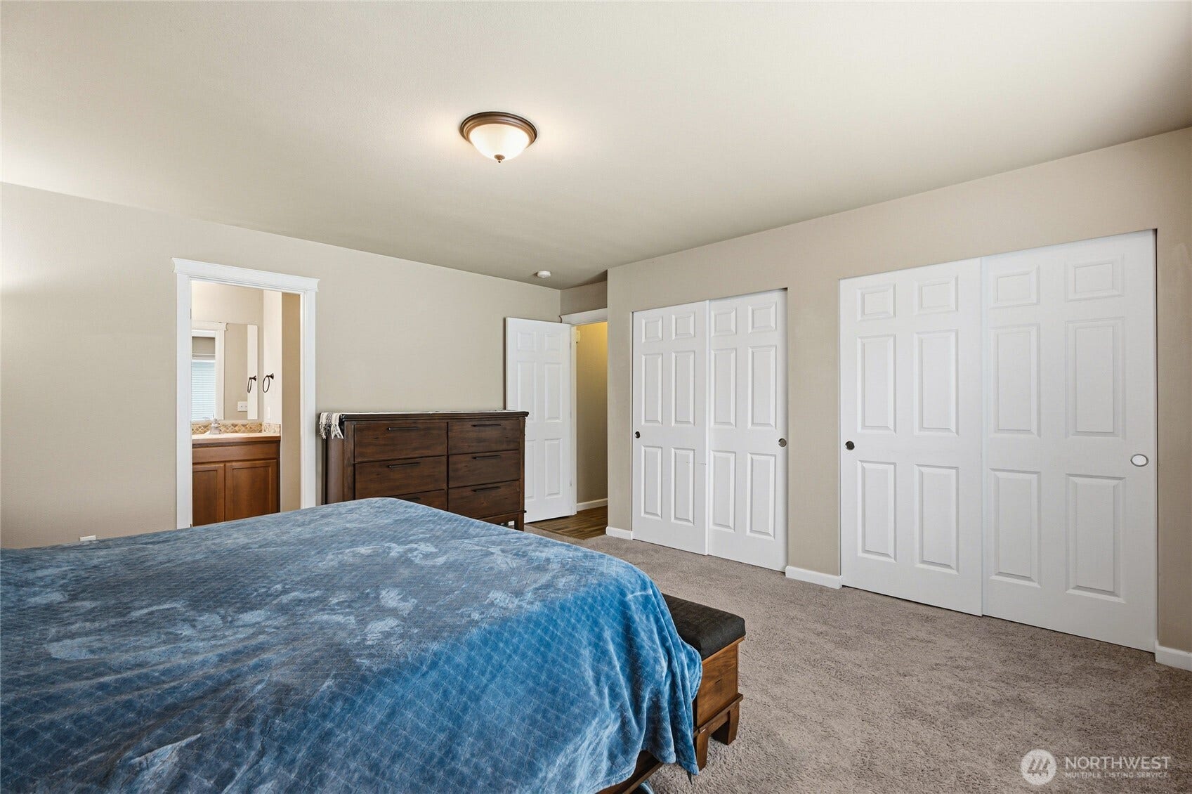 4628 Durham Street SE, Lacey, WA 98503 Dual closets and 3/4 bath connected to the primary suite.
